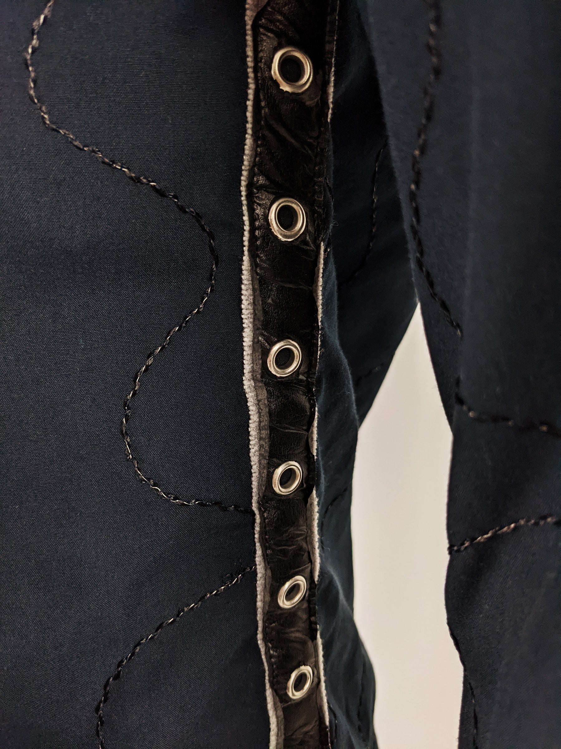 Mens Preowned Embroidered Eyelet Trim Shirt, 2000s