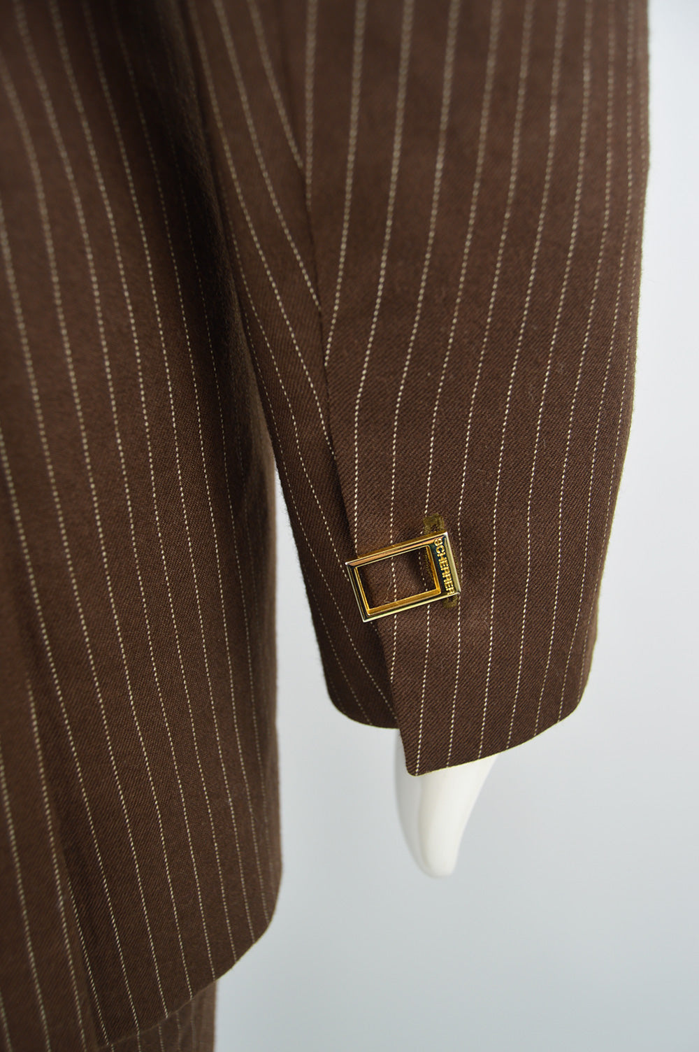 Women's Vintage Brown Pinstripe Trouser Suit, A/W 1998