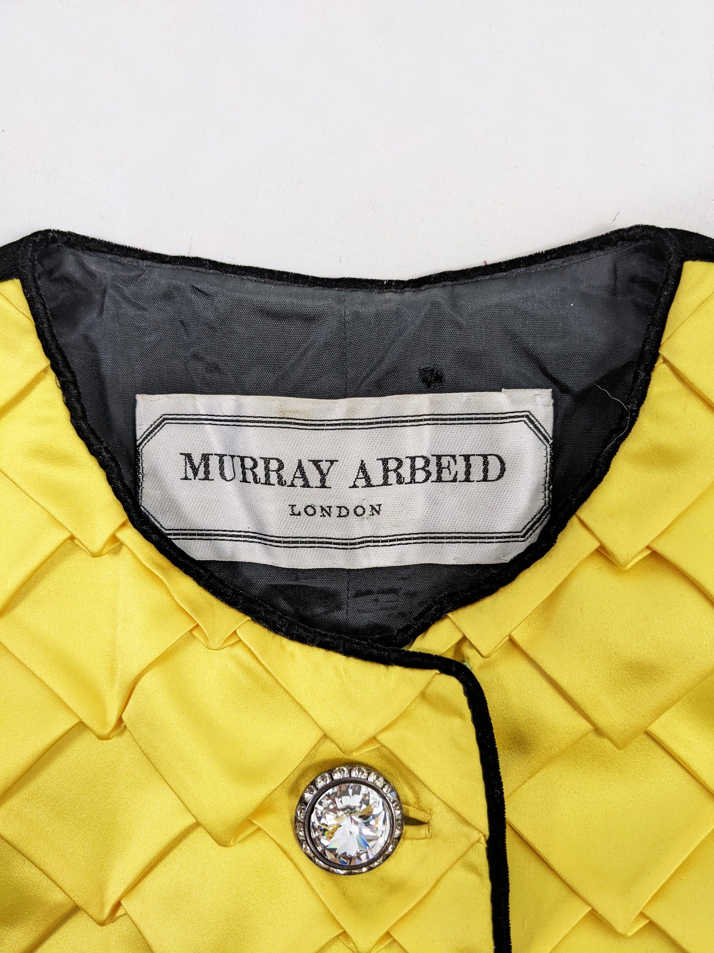 Murray Arbeid Vintage Black Velvet & Yellow Satin Cocktail Dress, 1980s