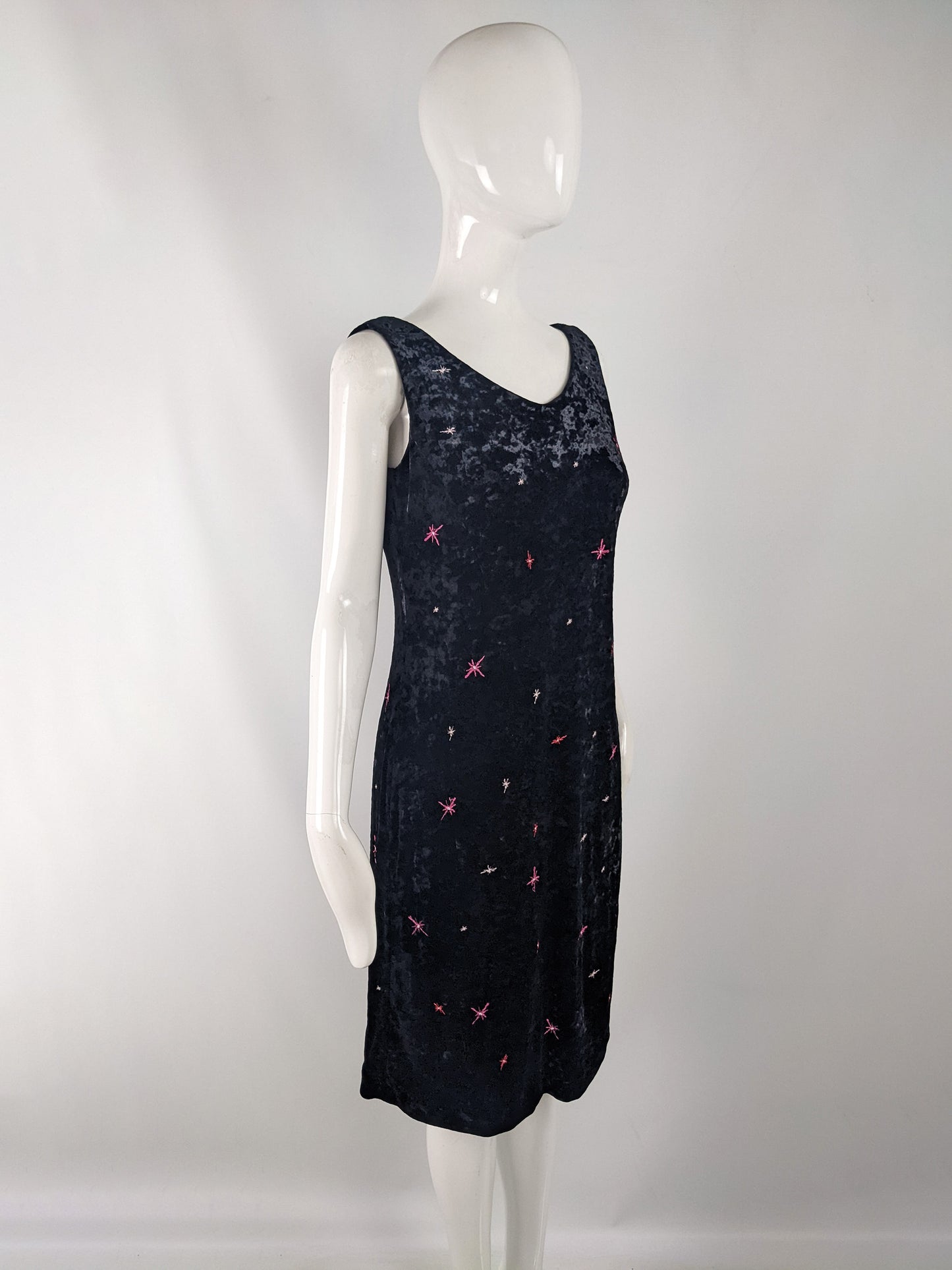 Todd Oldham Vintage Velvet Starburst Dress, 1990s