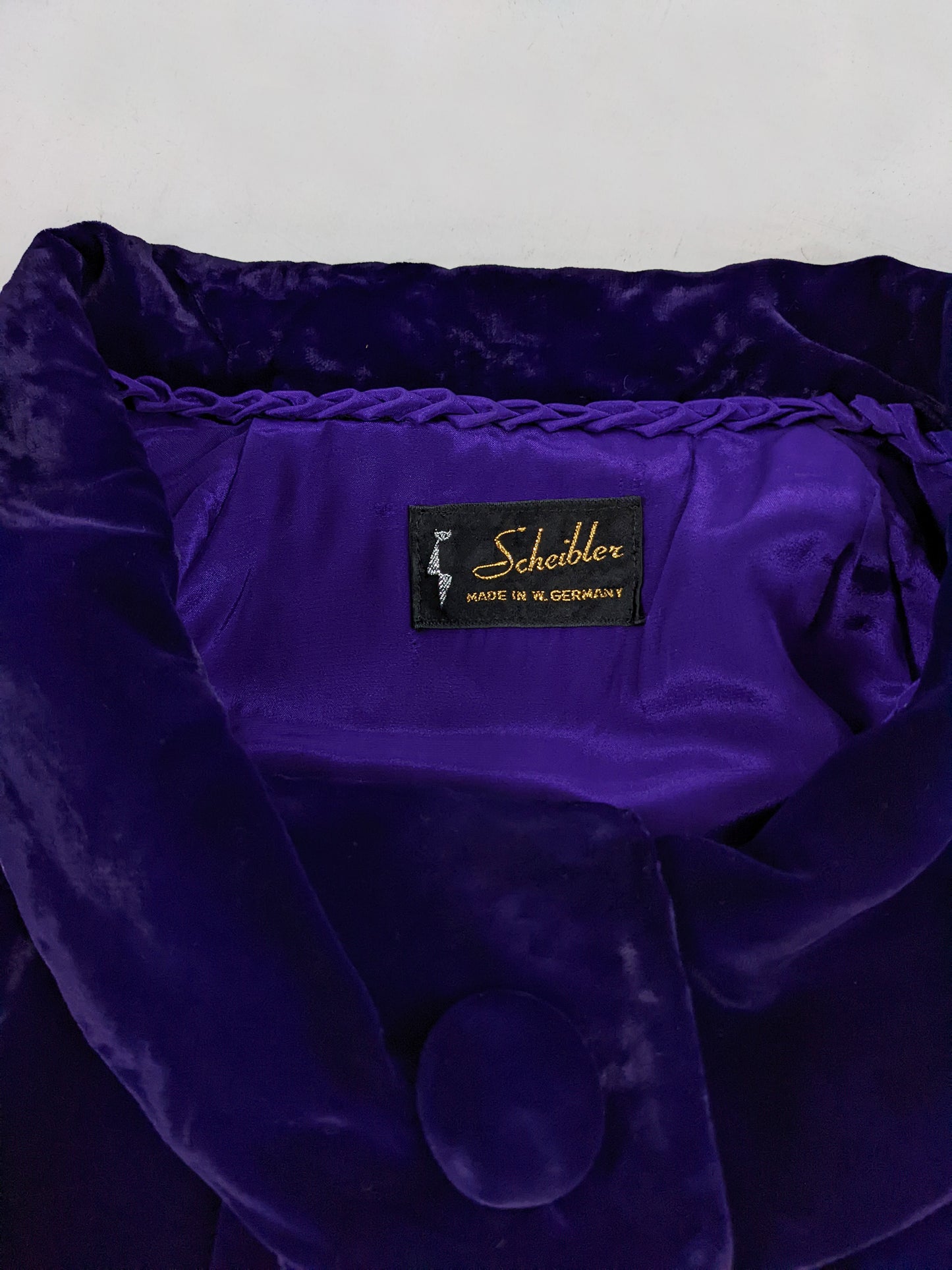 Vintage Deep Purple Velvet Batwing Evening Opera Coat, 1960s