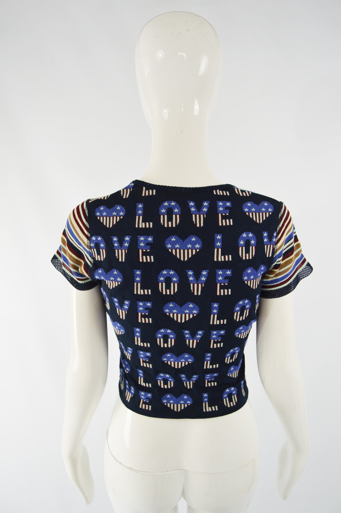 Womens Vintage 'Love' Knit Crop Top, 1990s