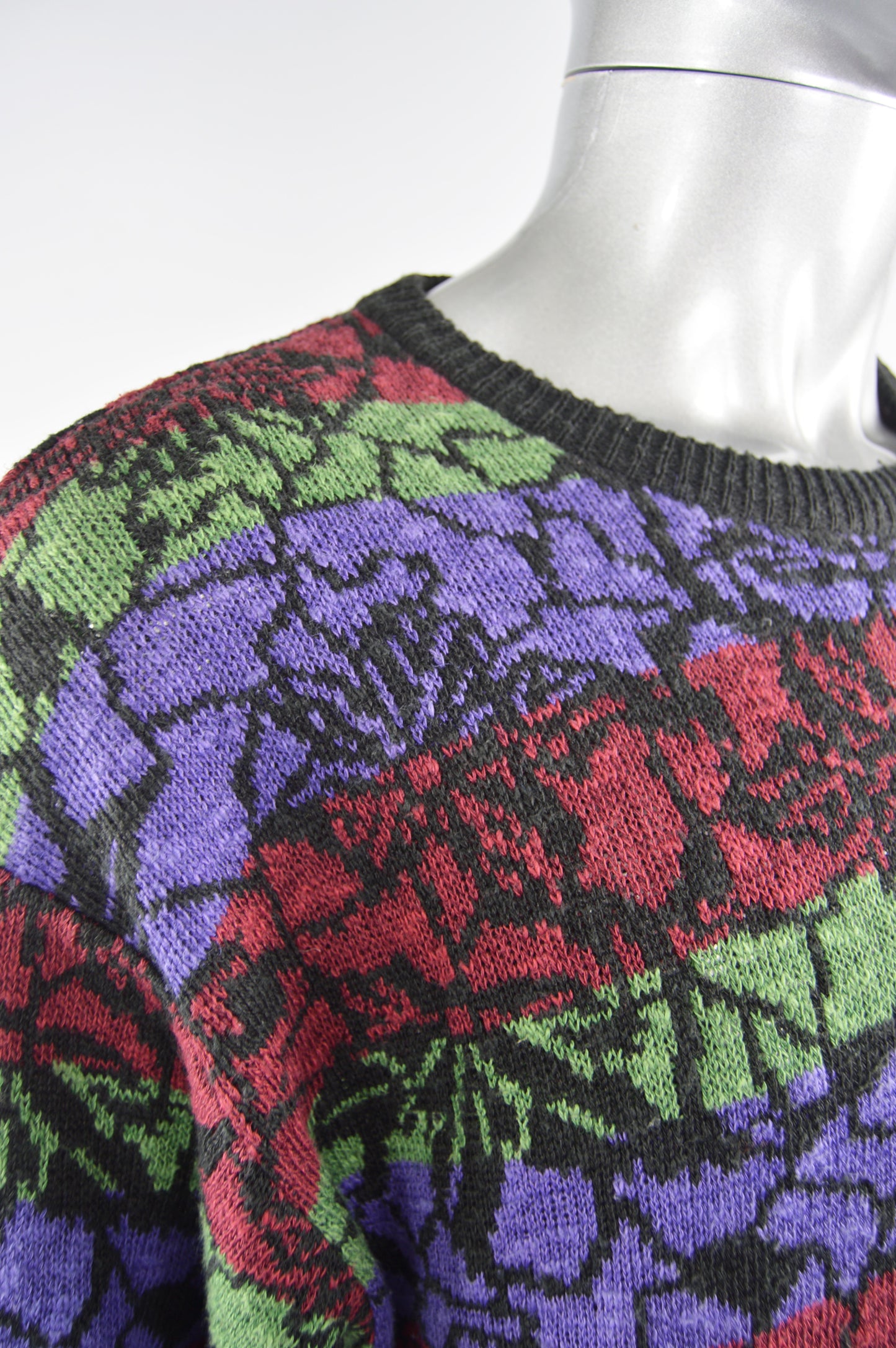 Mens Vintage Linen & Cotton Knit Sweater, 1980s