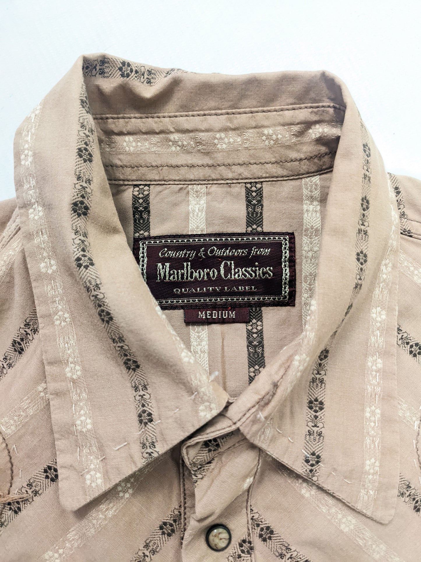 Marlboro Classics Vintage Mens Western Jacquard Shirt, 1980s