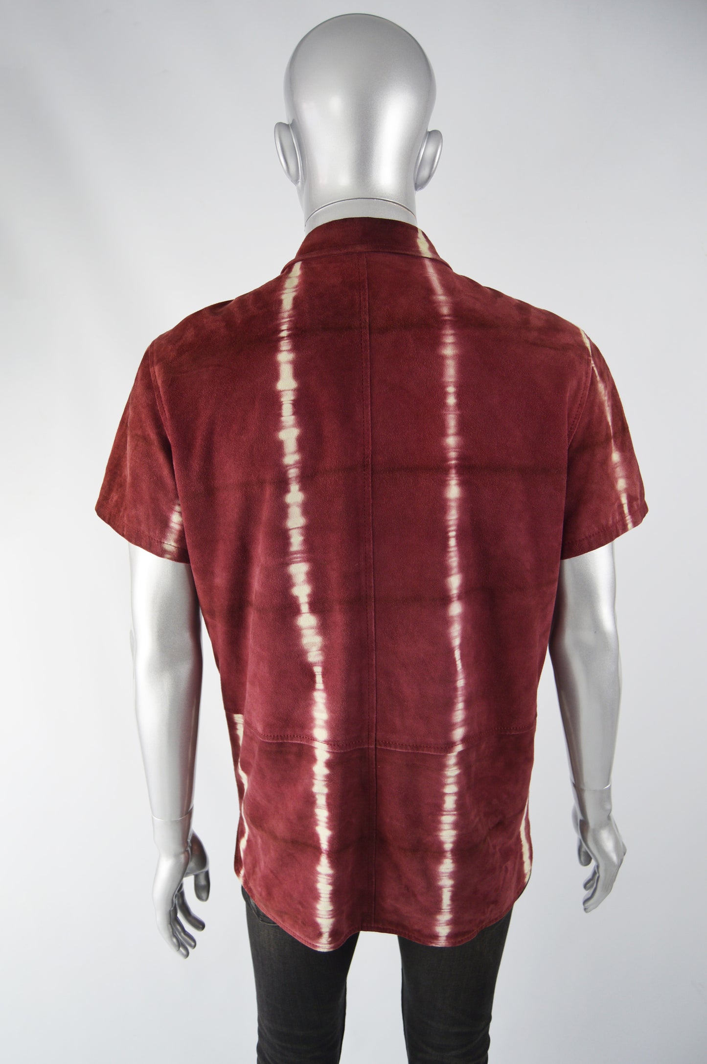 Mens Vintage Dyed Red Suede Shirt, 1990s