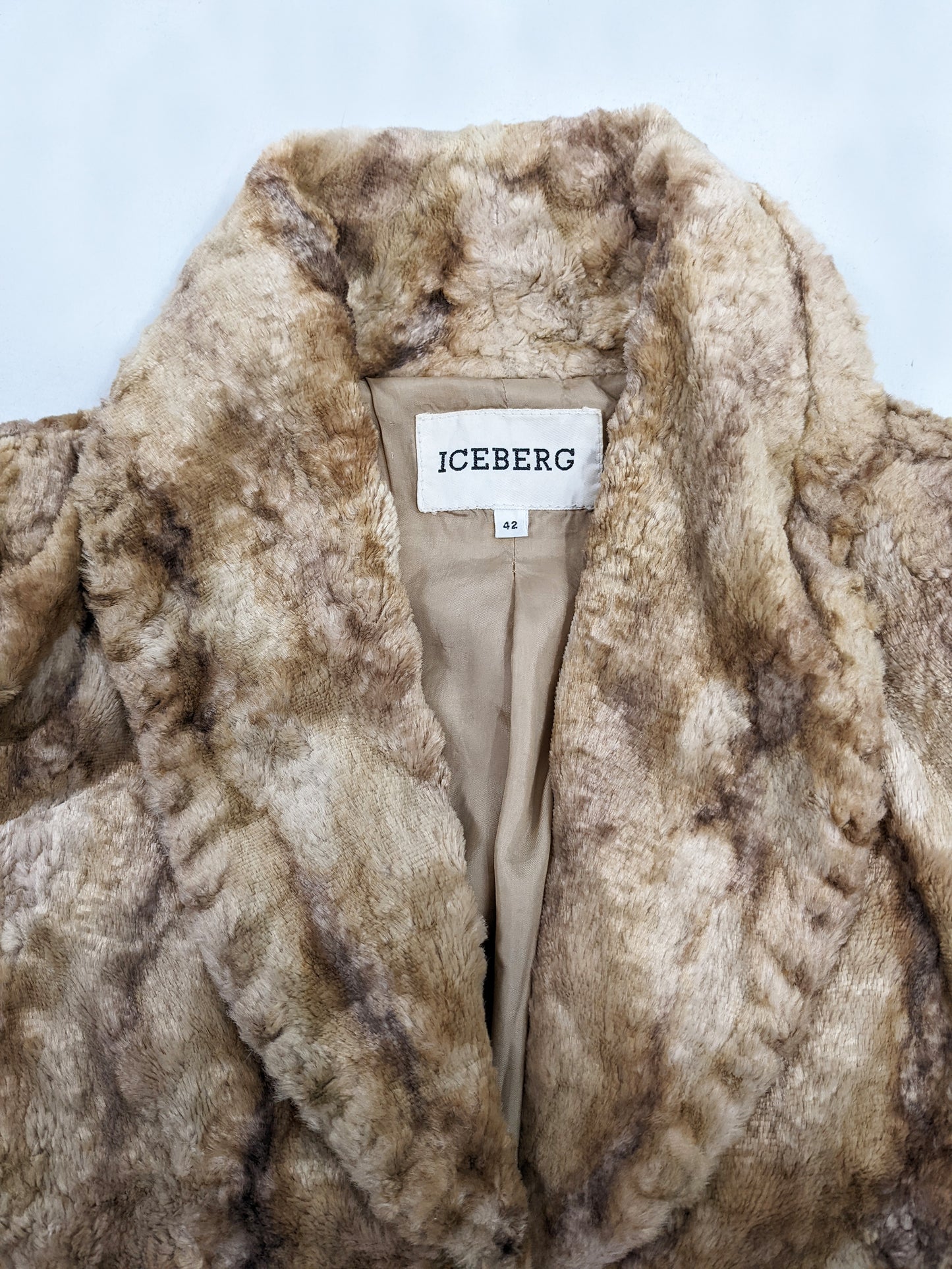 Iceberg Vintage Blonde Faux Fur Old Hollywood Style Coat, 1990s