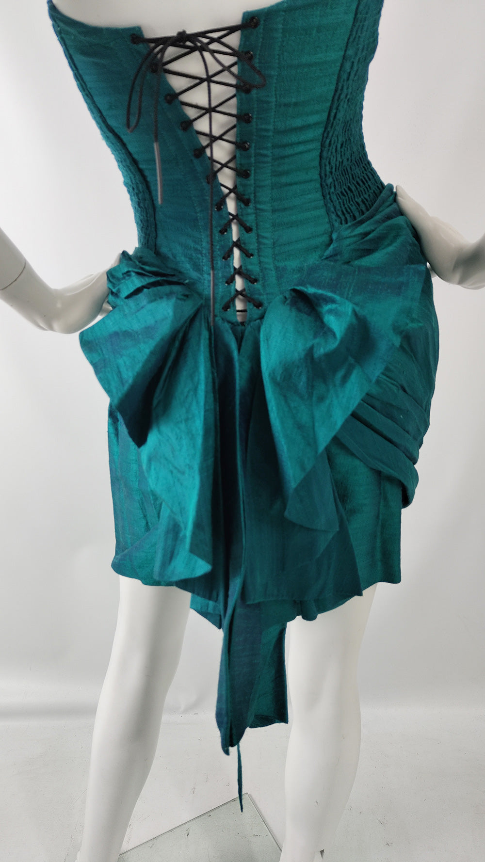 Sarah Whitworth Vintage 80s Teal Silk Boned Corset Dress, 1980s – Zeus  Vintage