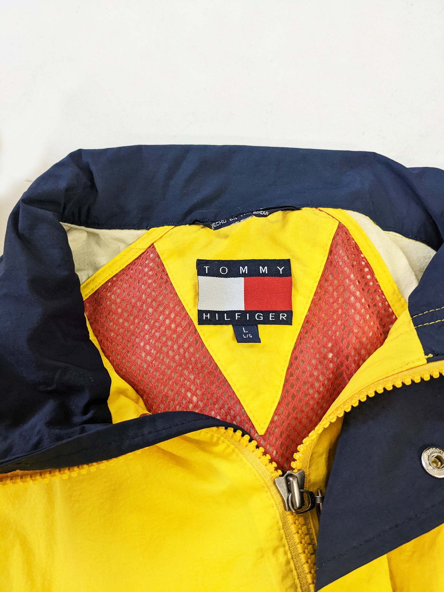 Tommy Hilfiger Vintage Mens Yellow Sailing Style Jacket, 1990s