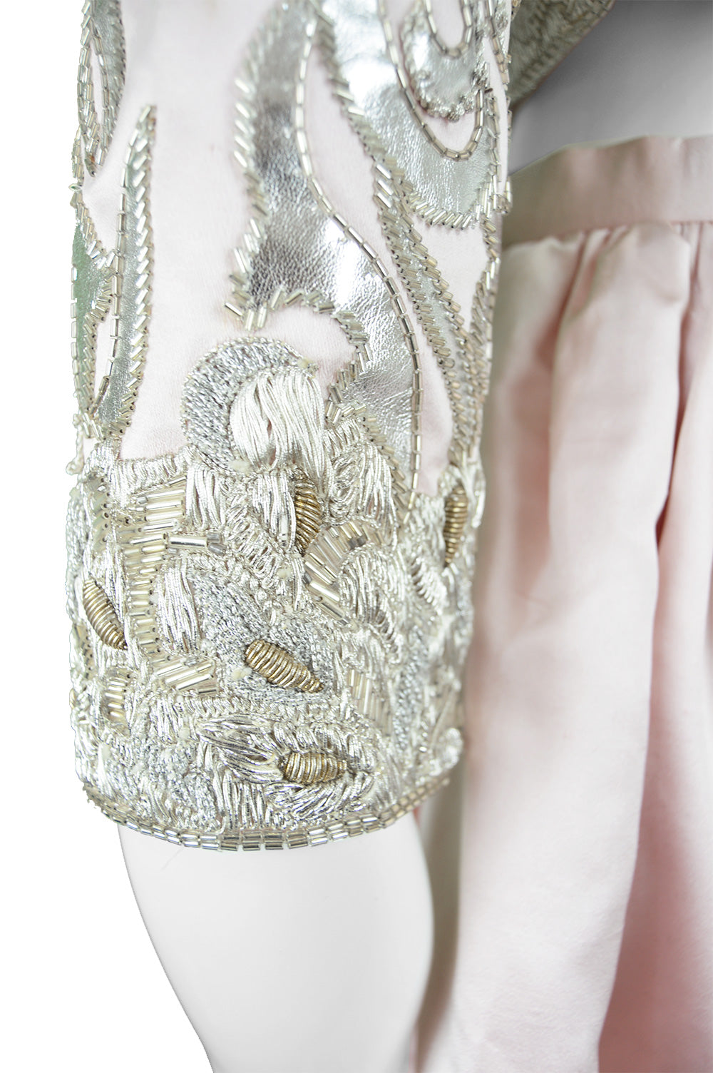 Embroidered Silk Satin Dress & Ball Skirt, 1980s