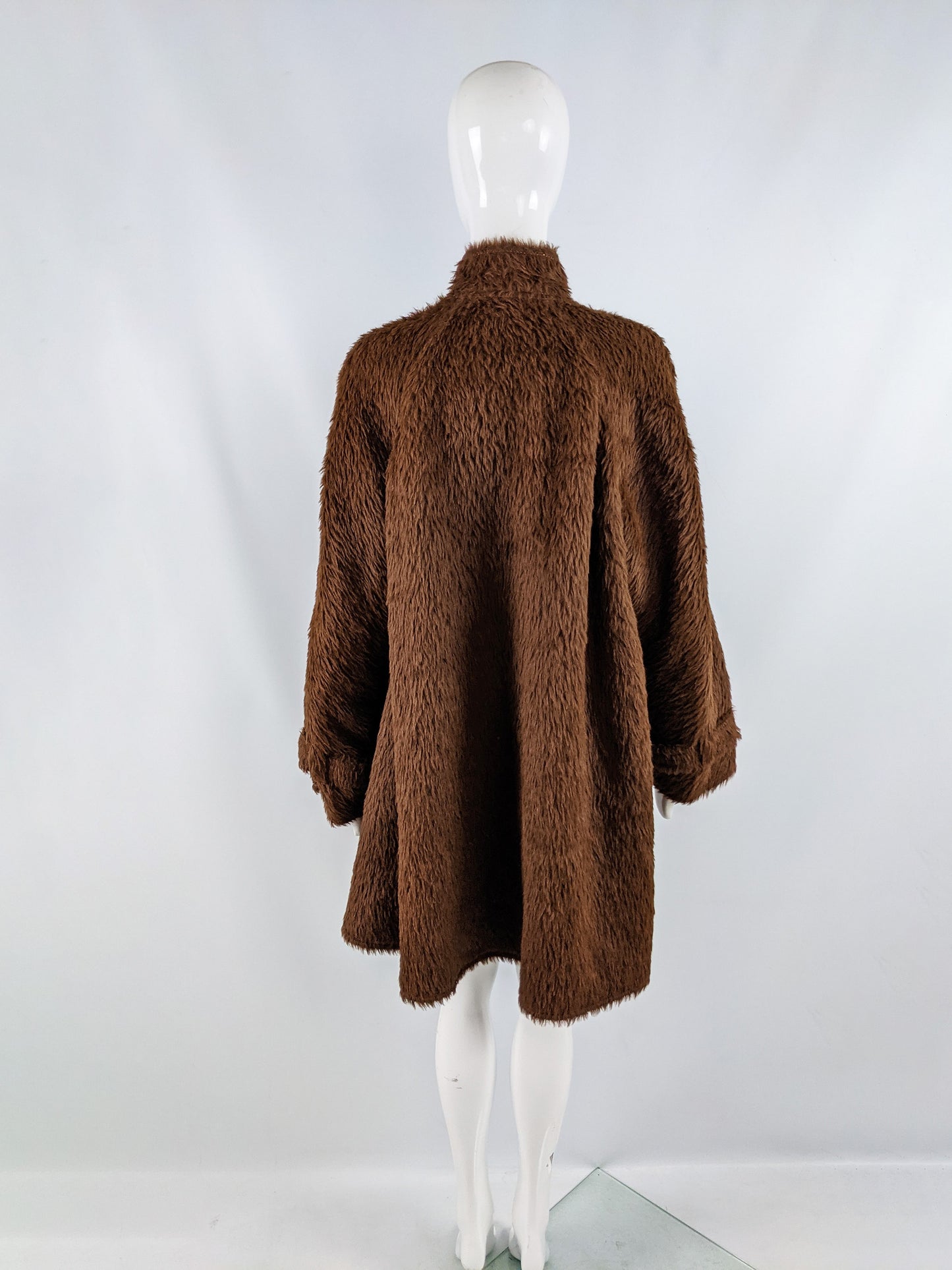 Vintage Agnona Fabric Alpaca Wool Swing Coat, 1980s