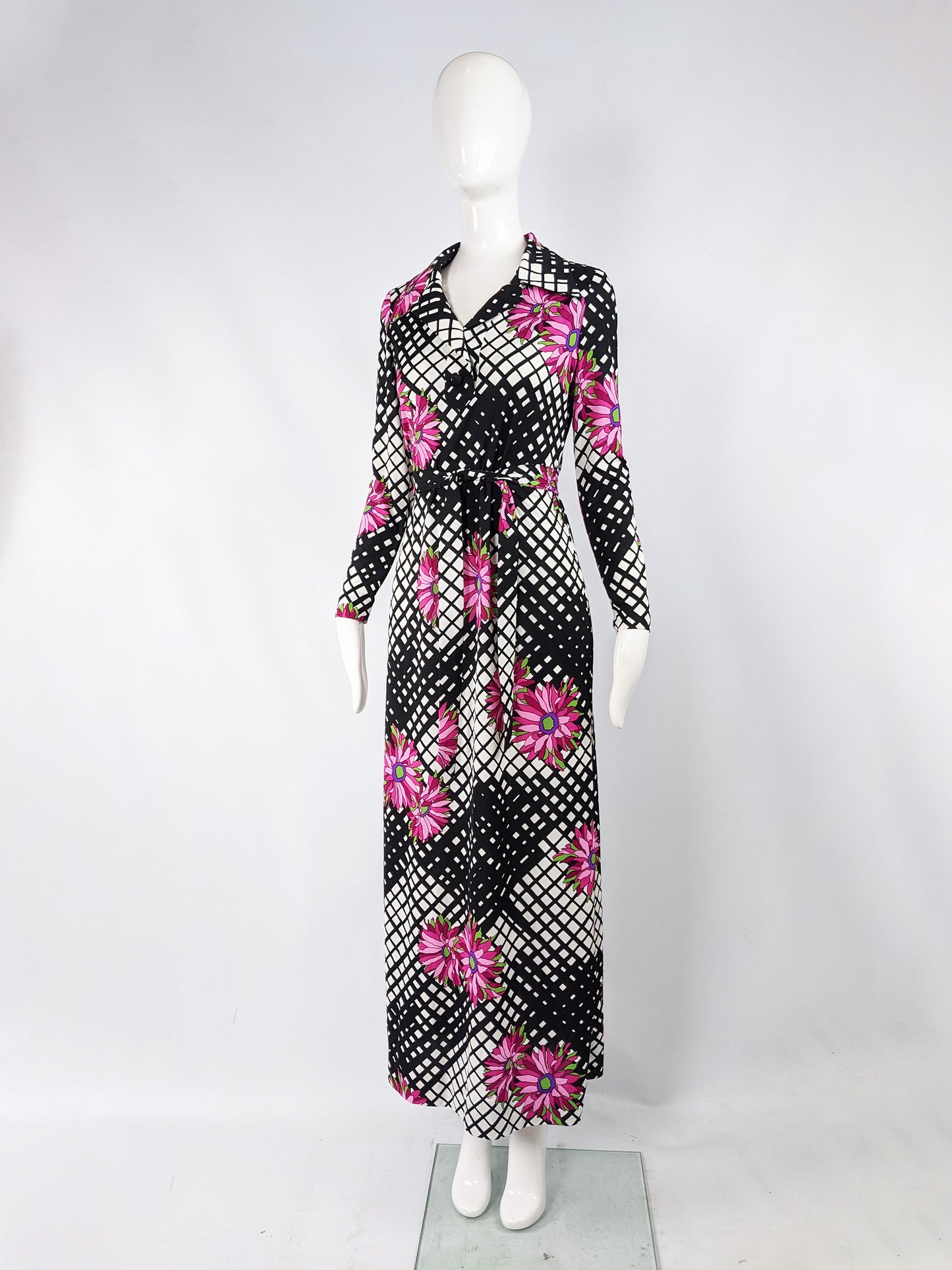 Vintage Psychedelic Patterned Maxi Dress, 1970s