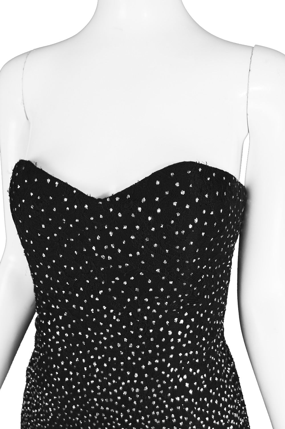 Vintage Sparkly Tulle & Ruched Silk Evening Dress, 1980s