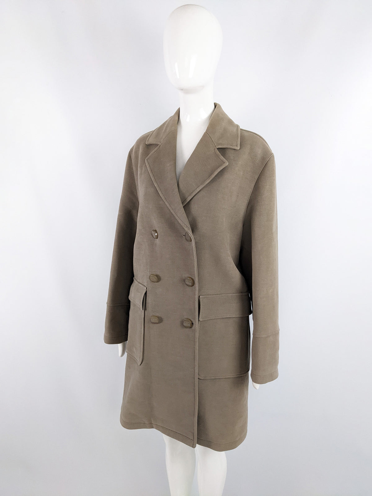 Iceberg Vintage Womens Velvet Pea Coat, 1990s