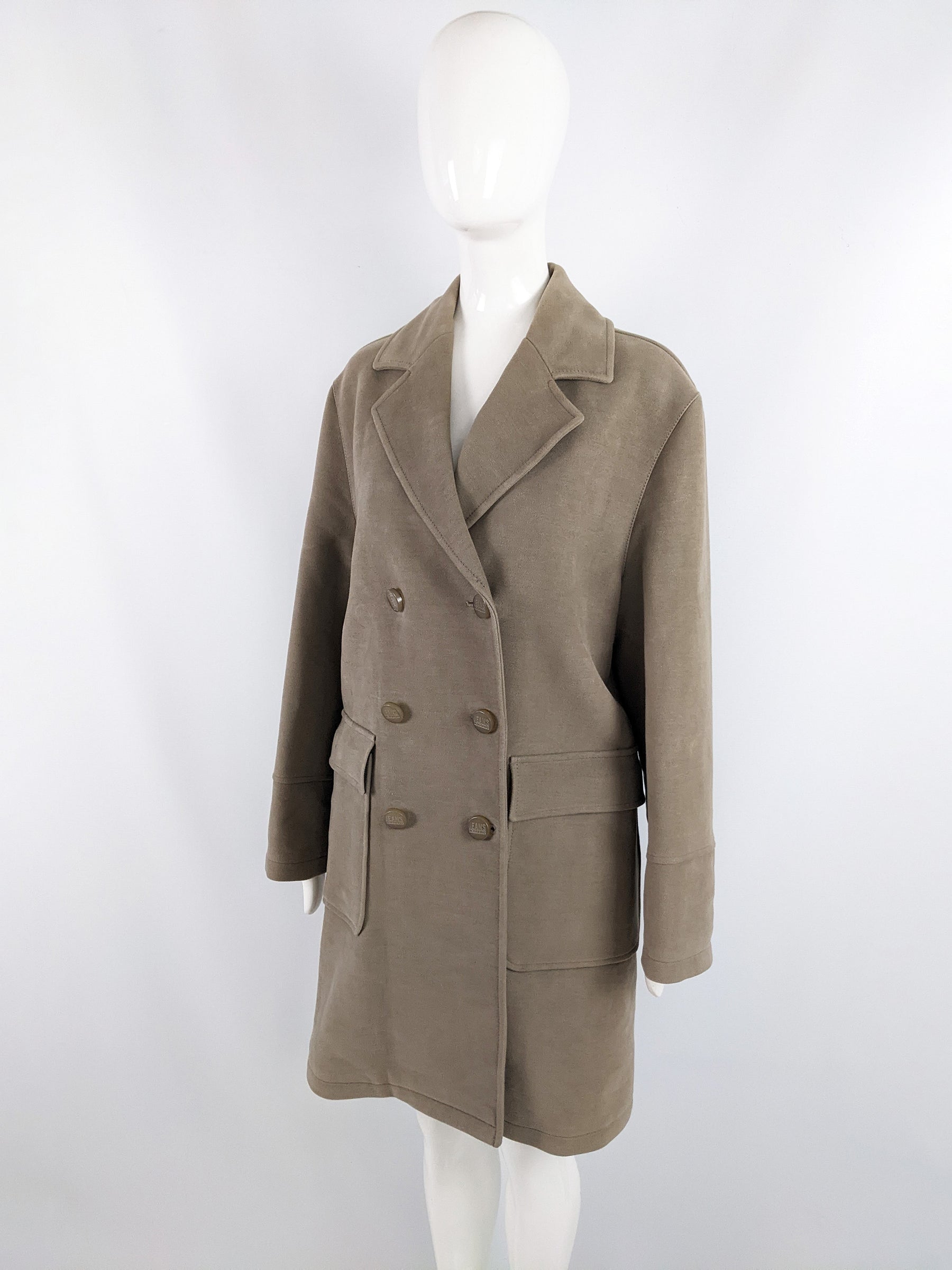 Iceberg Vintage Womens Velvet Pea Coat, 1990s