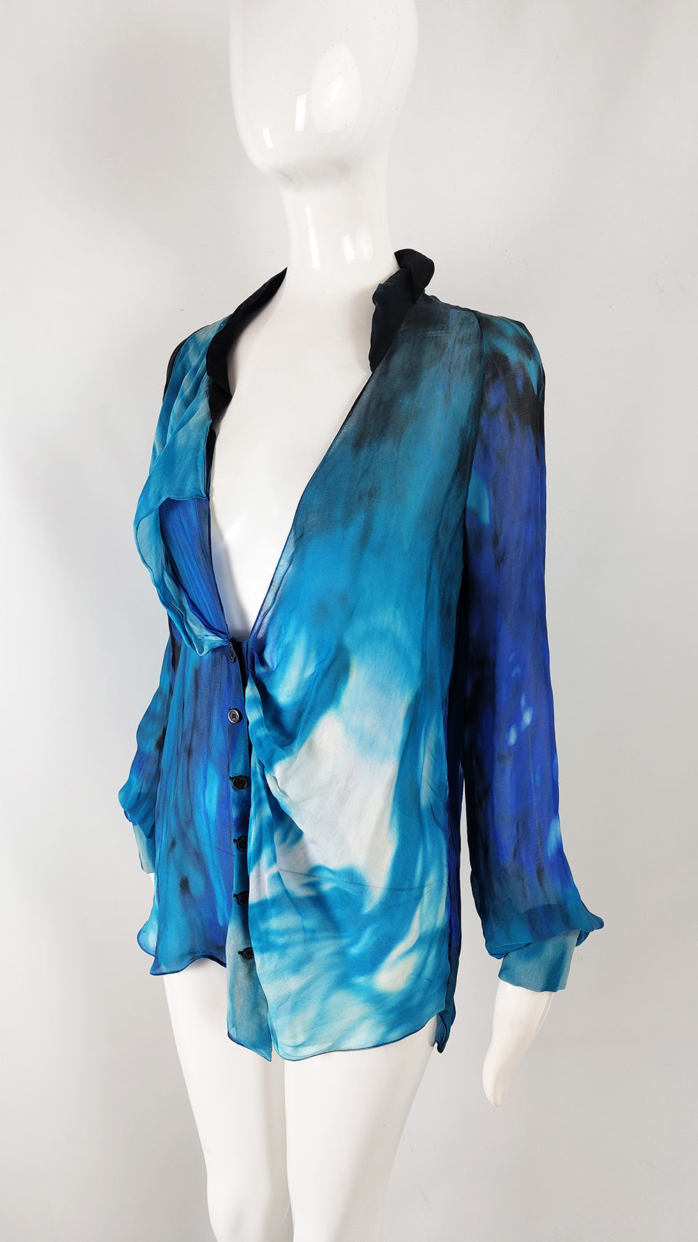 Emanuel Ungaro Vintage Sheer Silk Chiffon Blouse