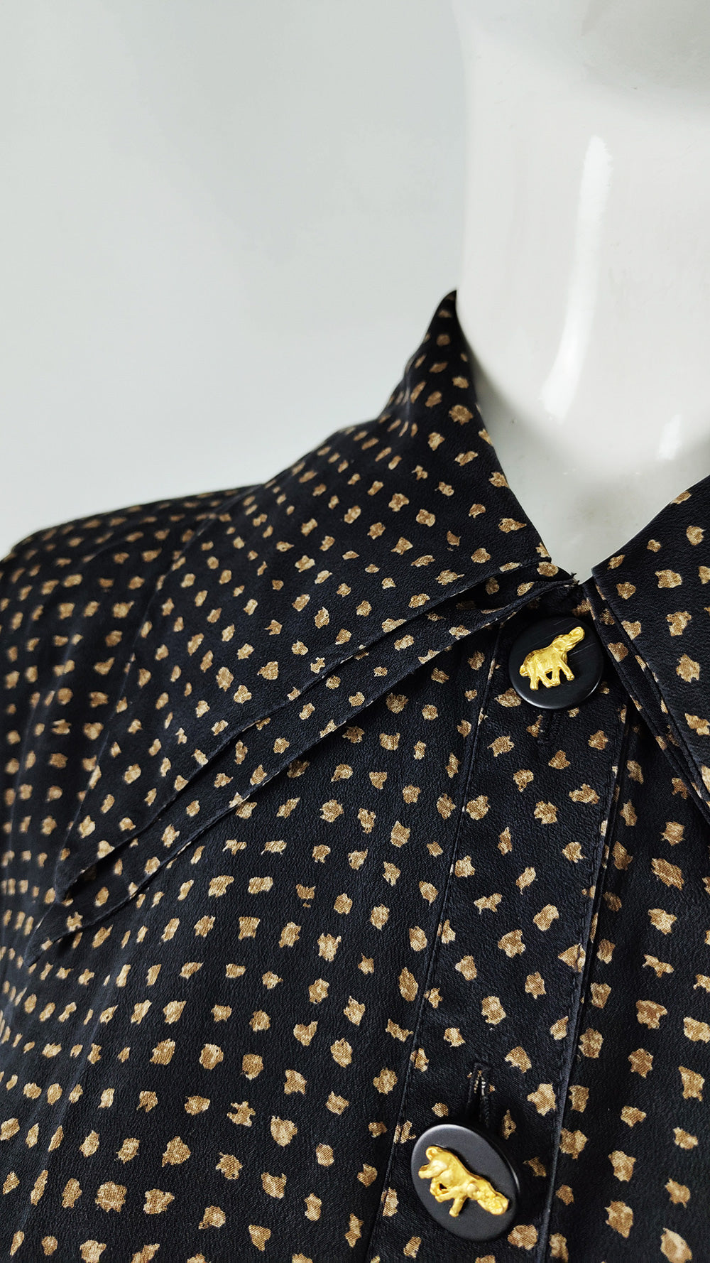Louis Feraud Vintage Layered Collar Blouse Tunic Top
