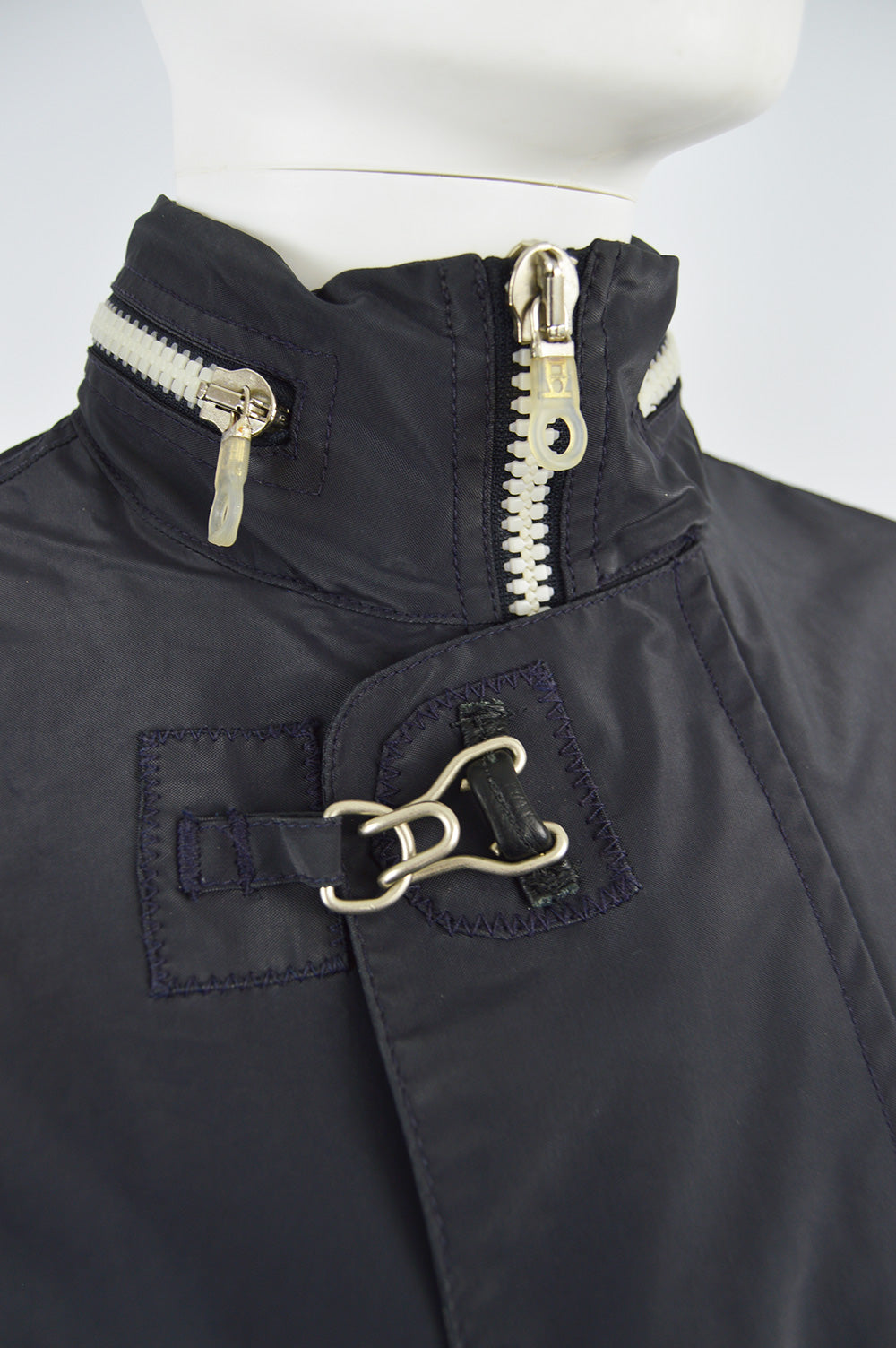 Men's Vintage Techwear Hook & Eye Raincoat, 1990s