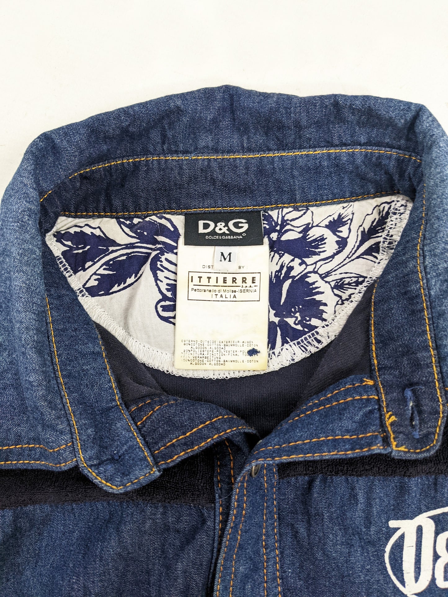 Dolce & Gabbana D&G Vintage Mens Velour Shirt, 2000s