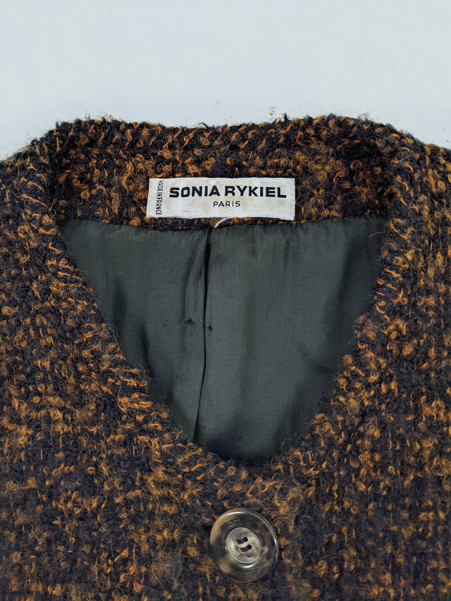Sonia Rykiel Vintage Brown & Black Tweed Coat, 1980s
