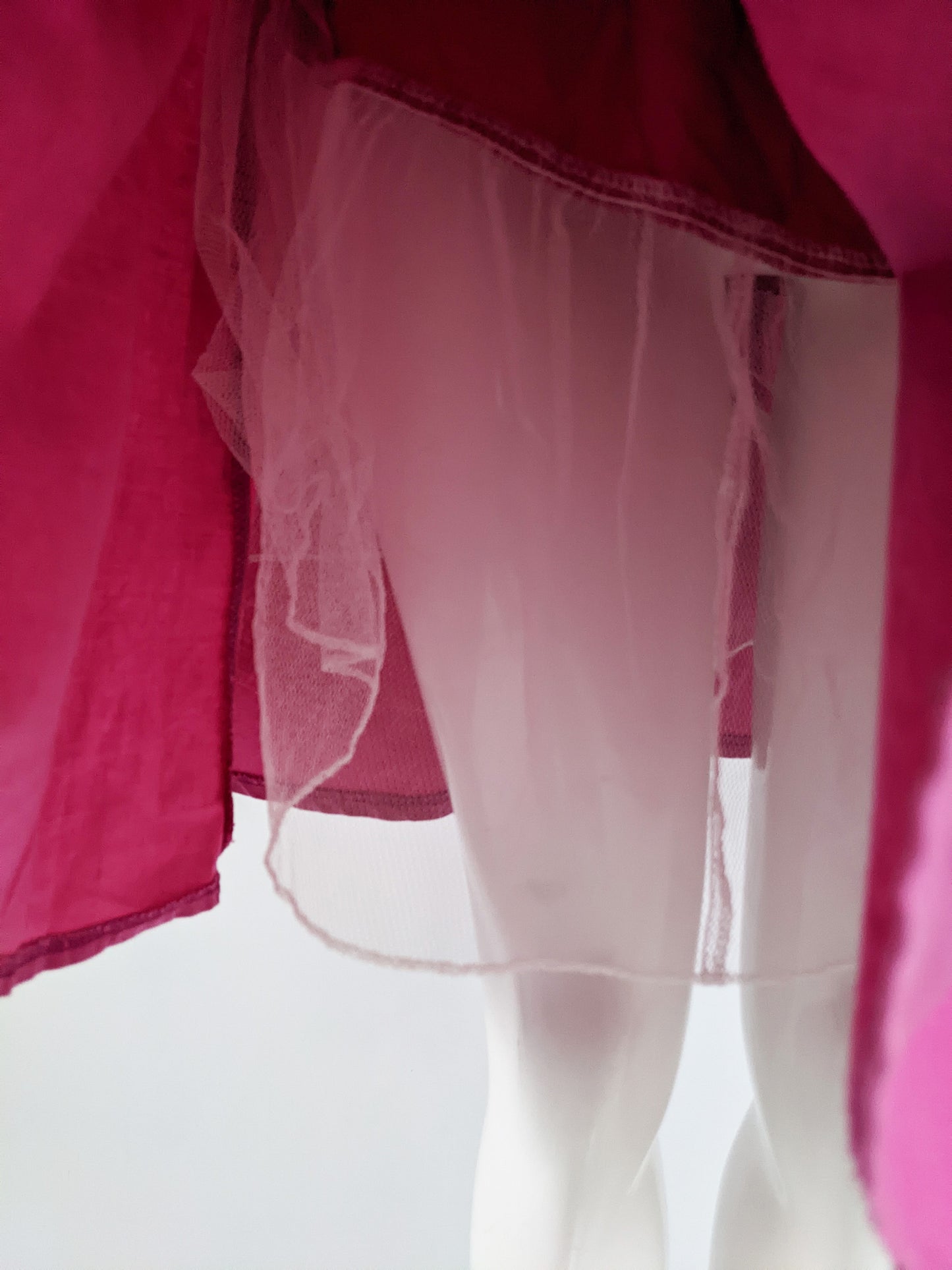 Vintage Pink Cotton Cummerbund Waist Full Skirt Dress, 1980s