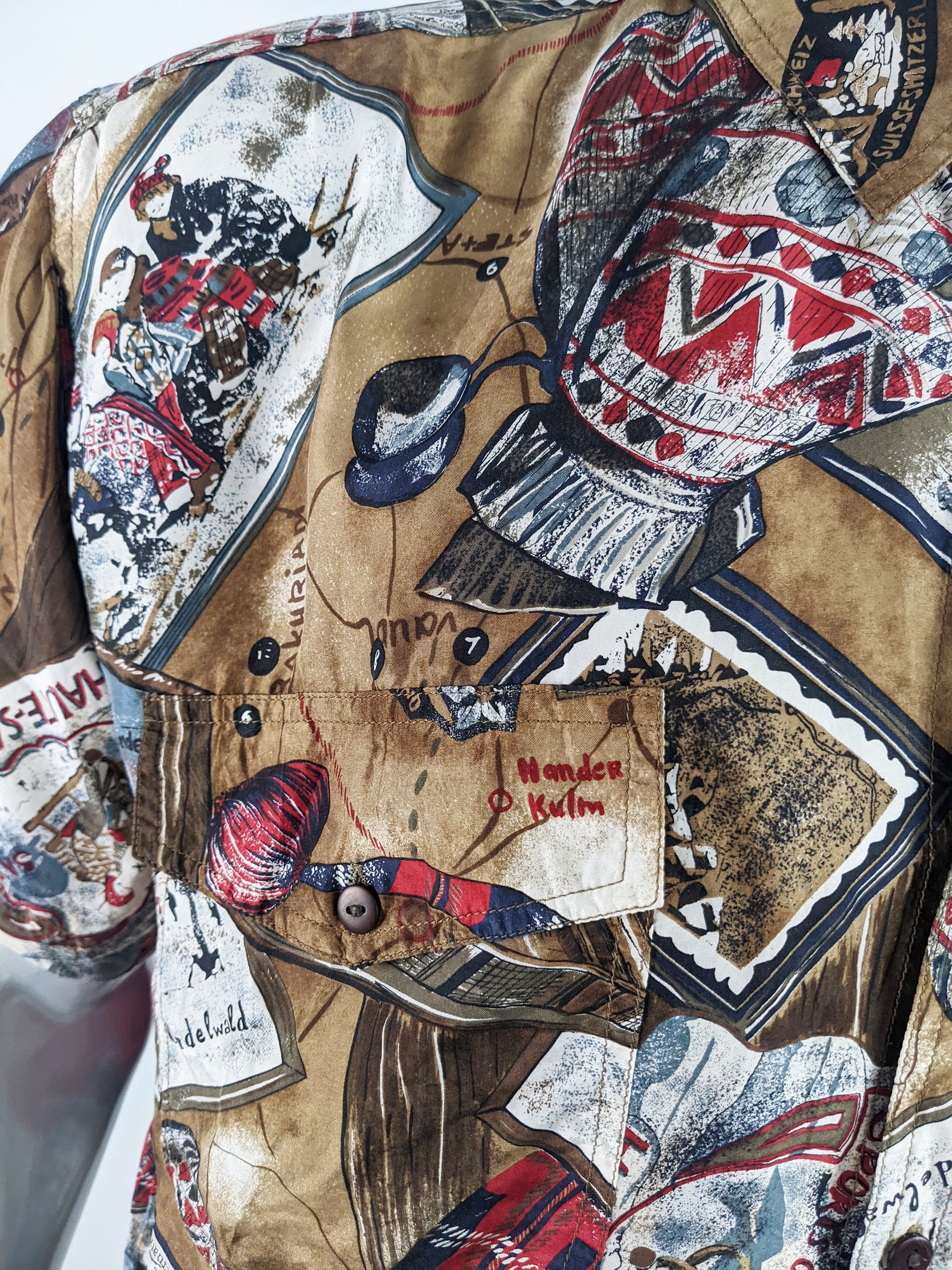 Naf Naf Paris Vintage Mens Pure Silk Shirt, 1980s
