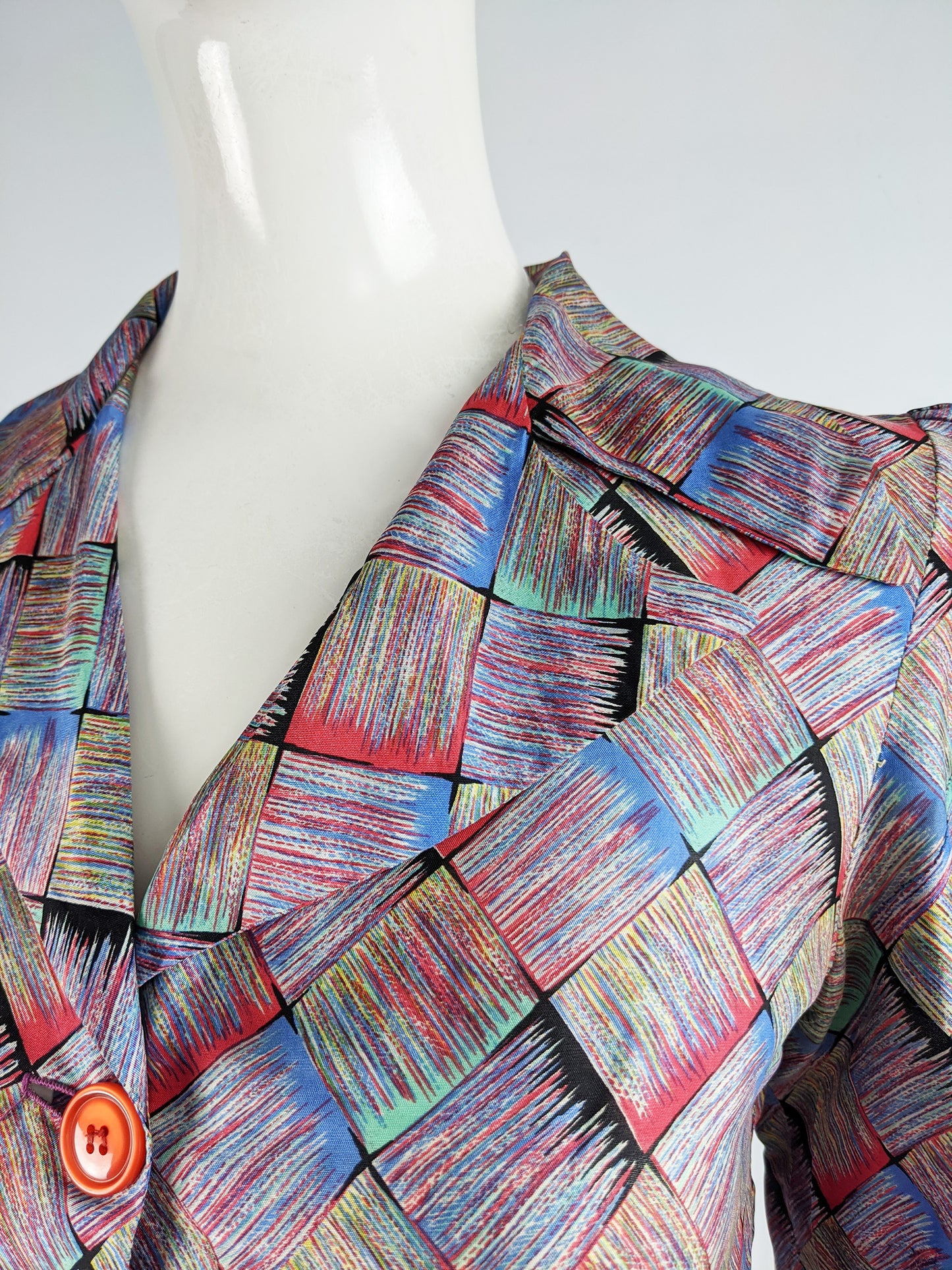Vintage Womens Short Puff Sleeve Blouse, 1970s