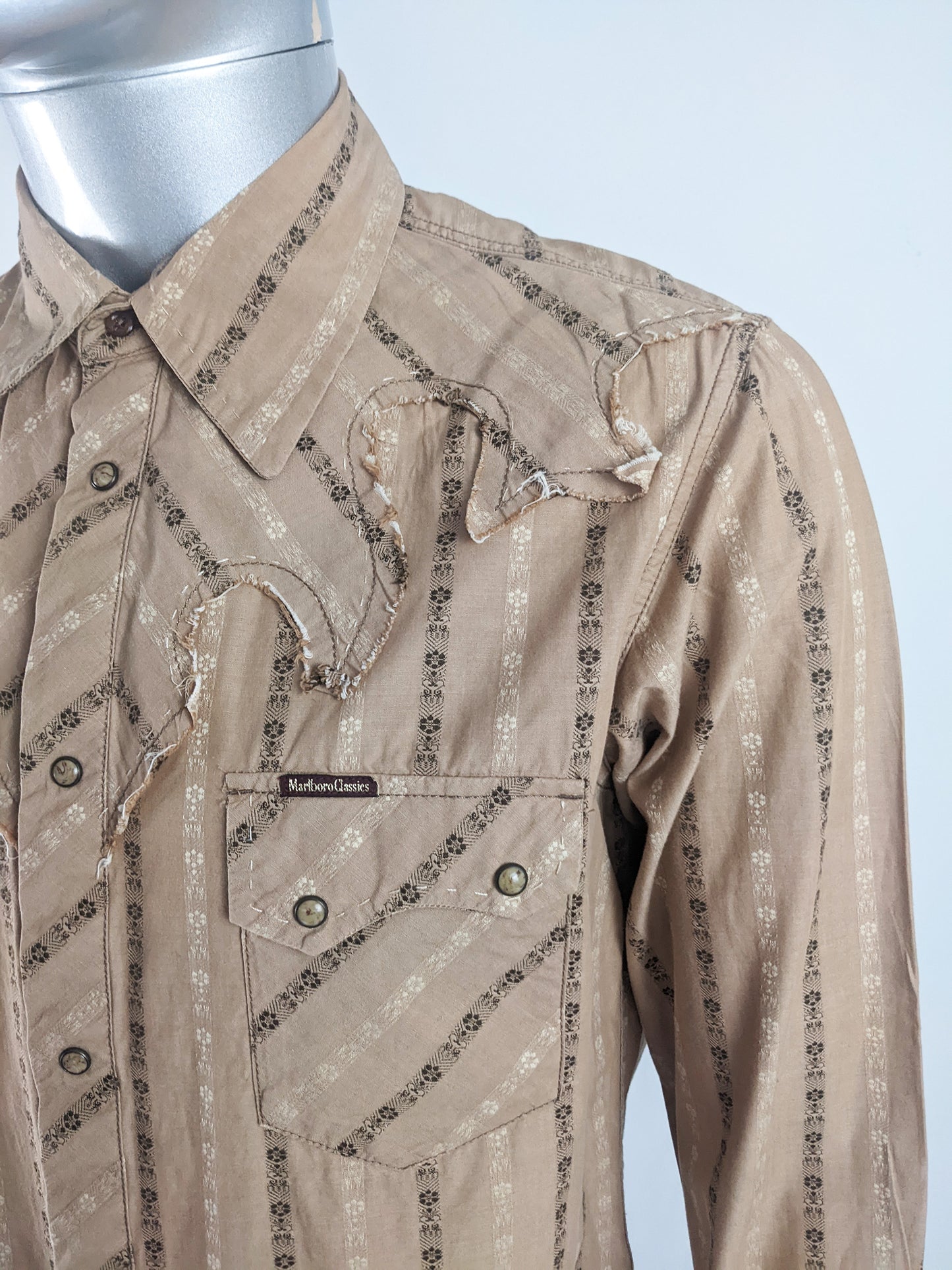 Marlboro Classics Vintage Mens Western Jacquard Shirt, 1980s