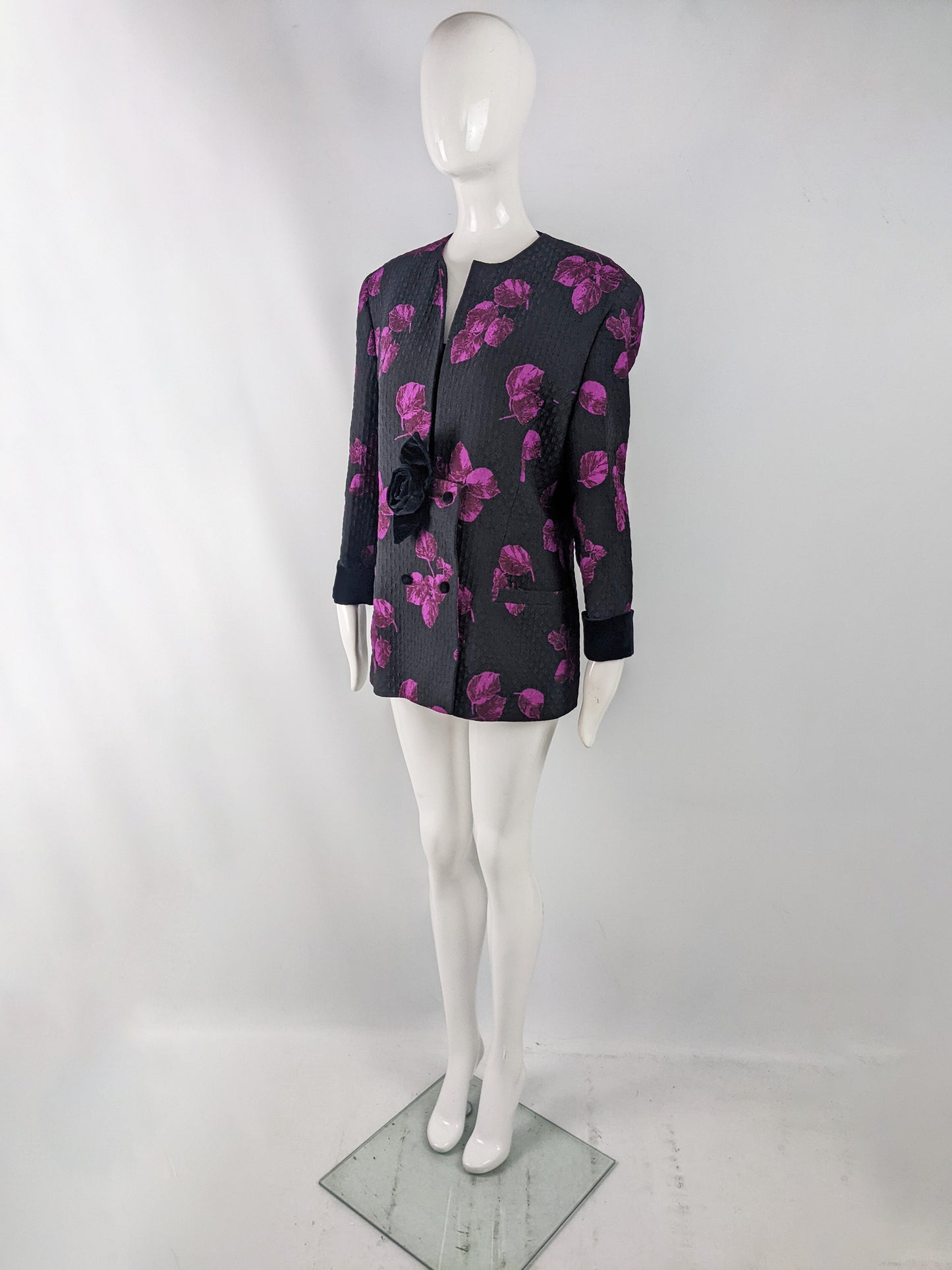 Renato Balestra Vintage Womens Floral Quilted Jacket, 1980s