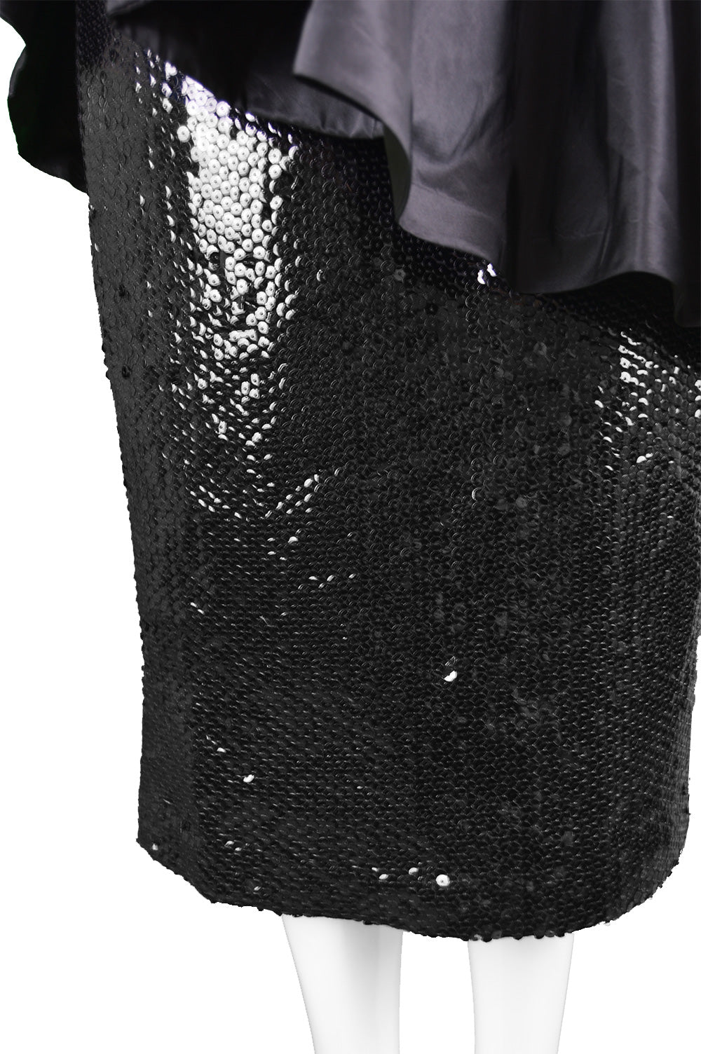 Vintage Sequinned Taffeta Asymmetrical Evening Gown, 1980s