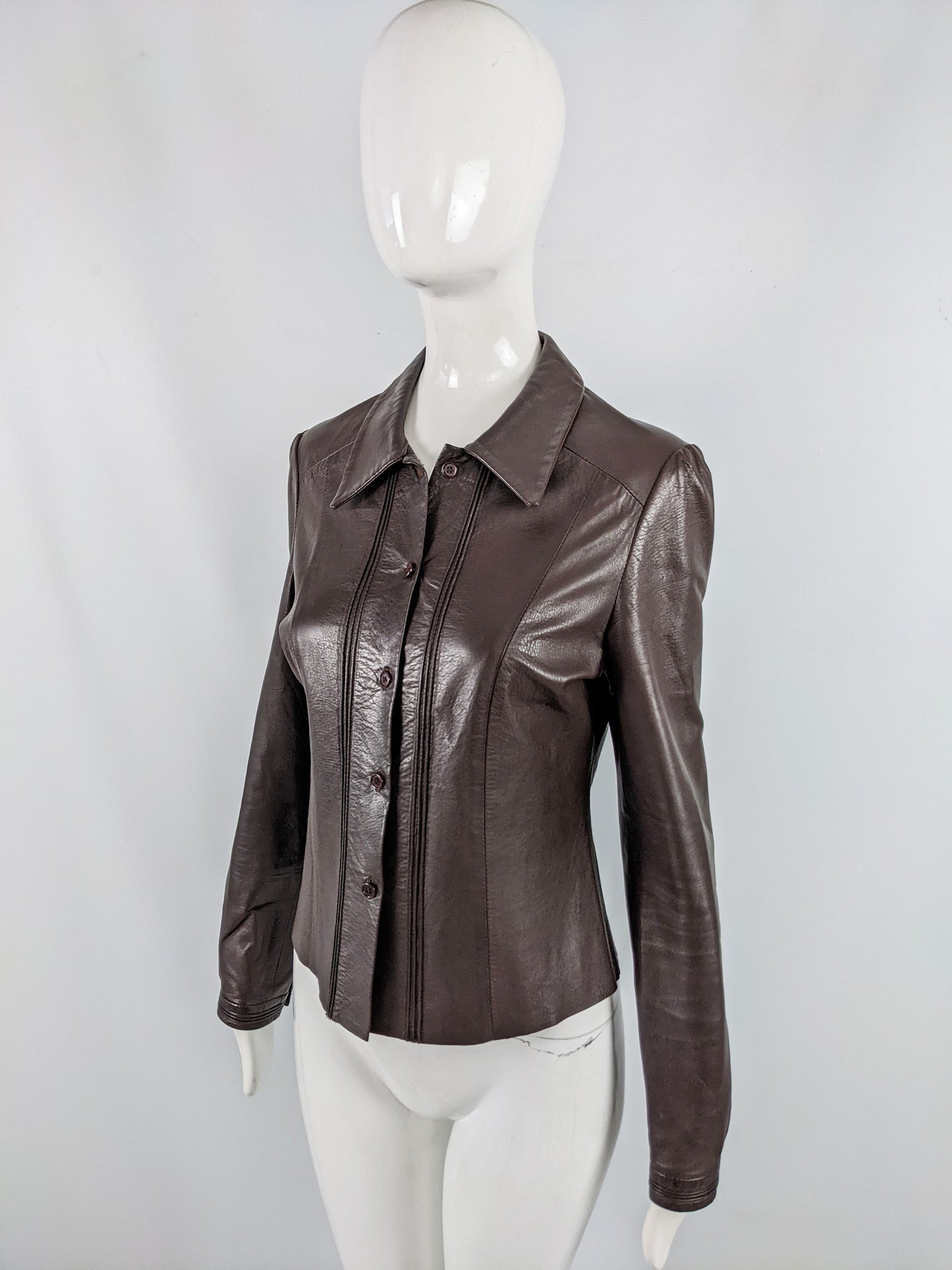 Joseph Vintage Womens Brown Leather Jacket, 1990s