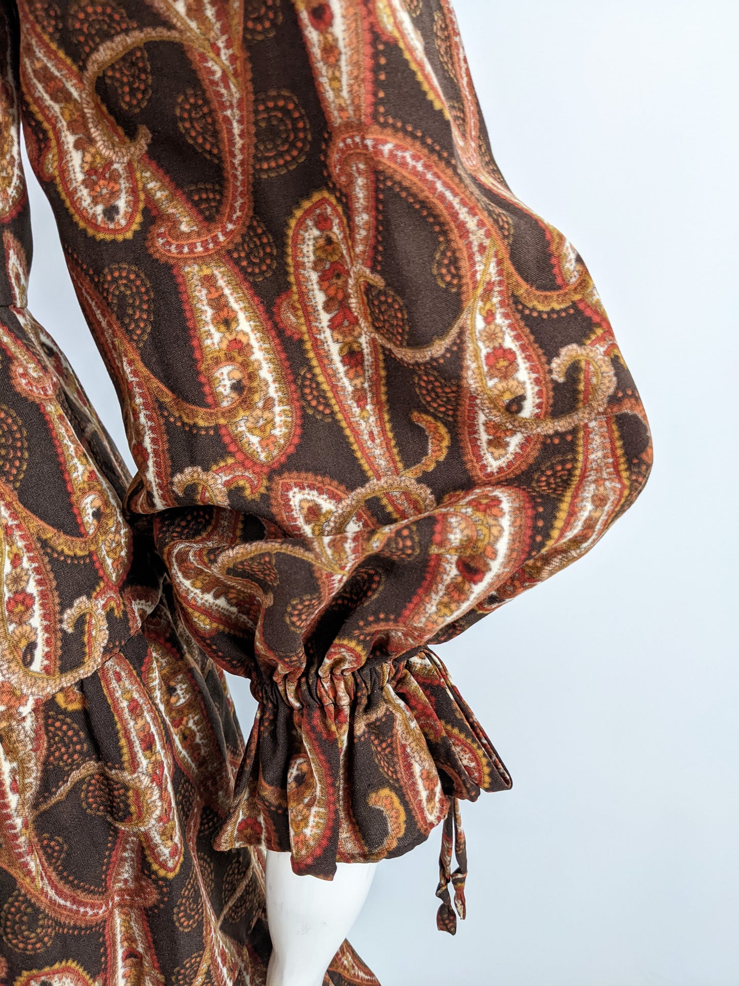 Fabiani Vintage Poet Sleeve Paisley Dress, 1970s
