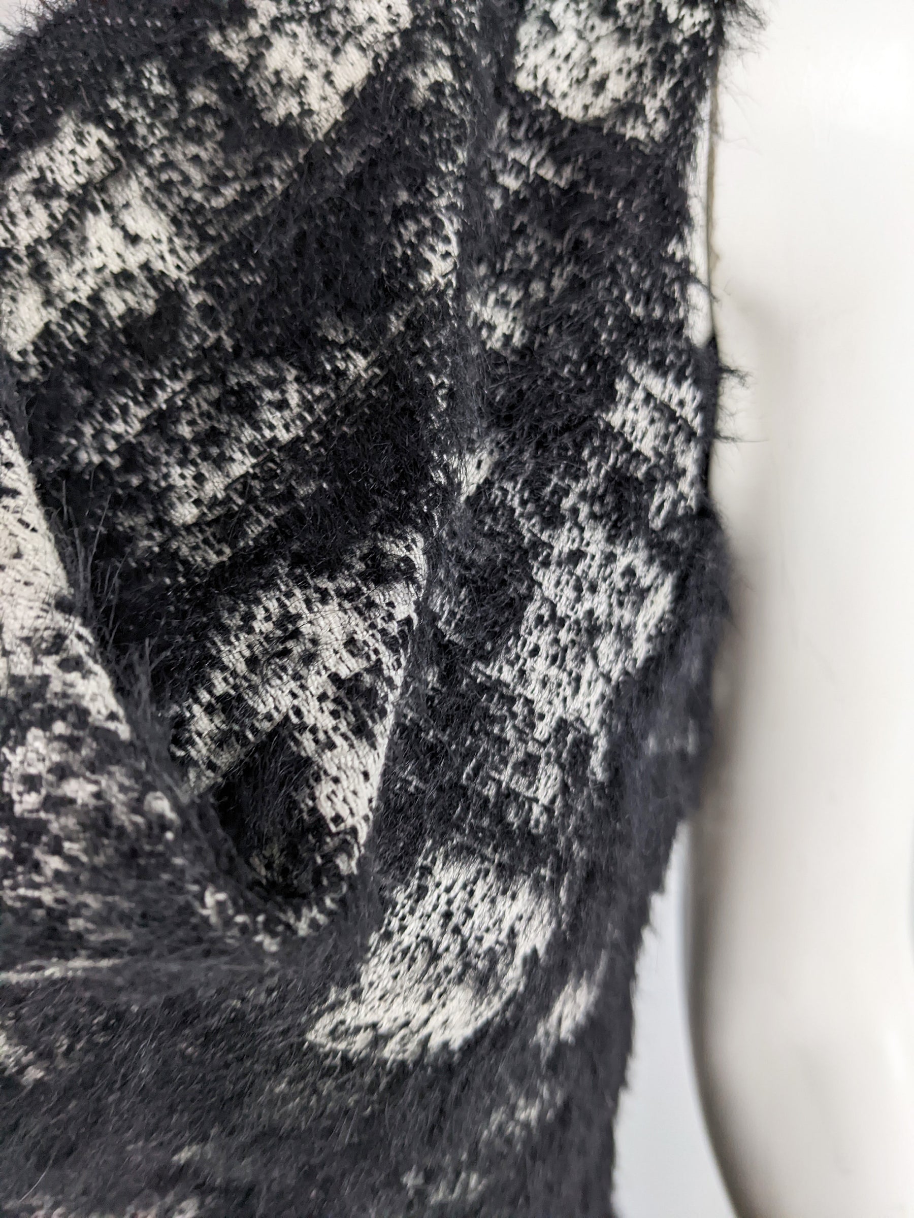 Plein Sud Vintage Black & White Checked Structural Party Dress, 1990s