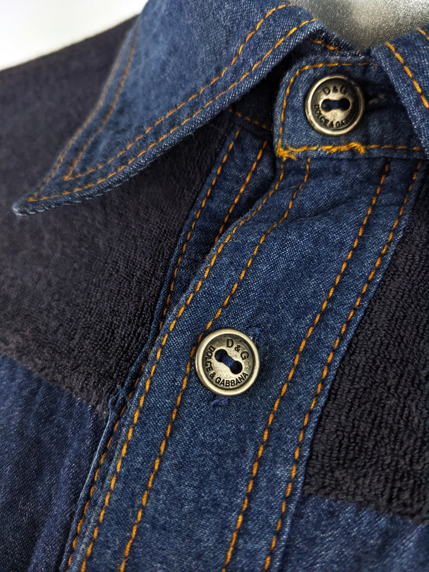 Dolce & Gabbana D&G Vintage Mens Velour Shirt, 2000s