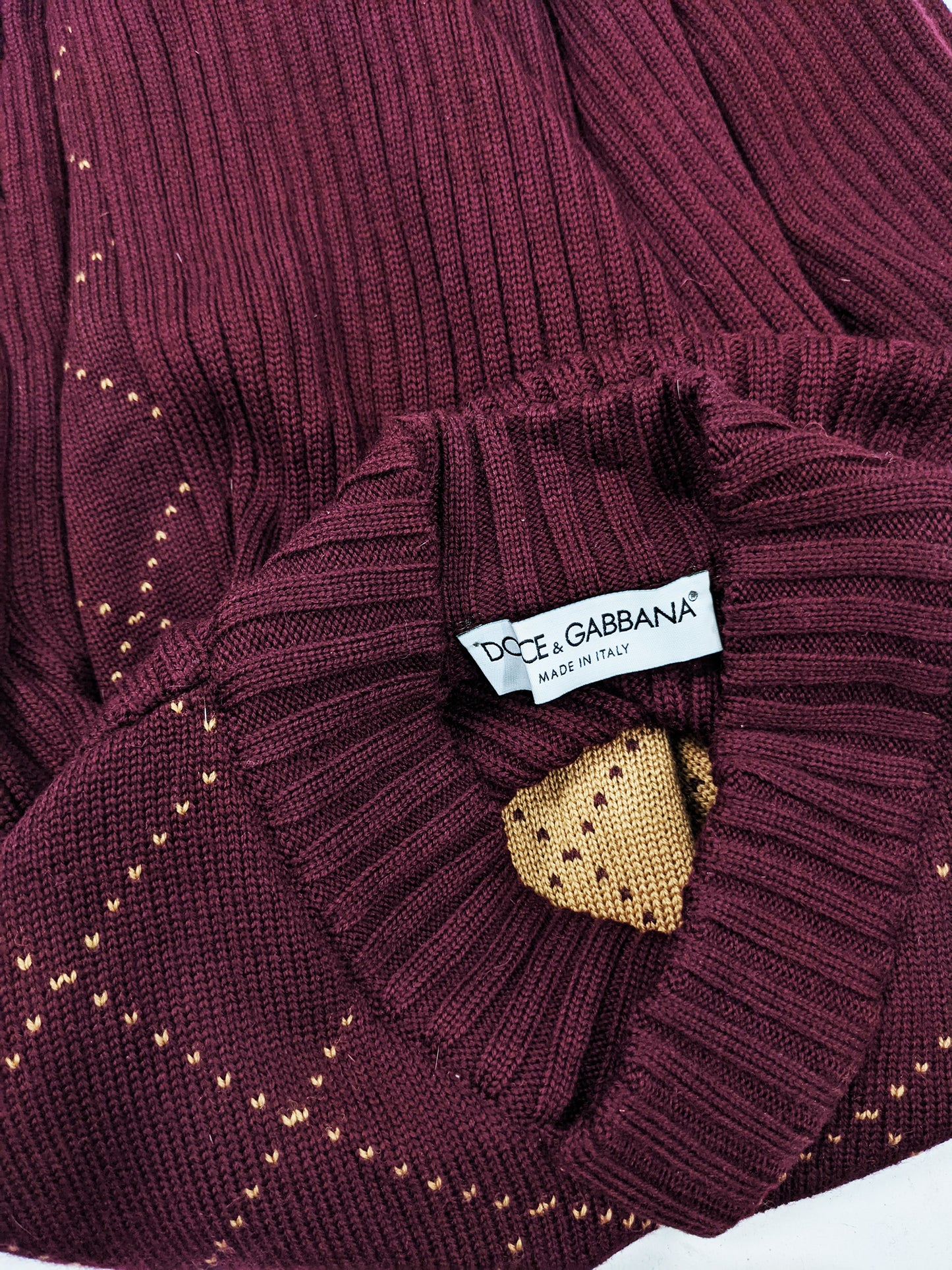 Mens Vintage Burgundy Red Diamond Jumper, 1990s