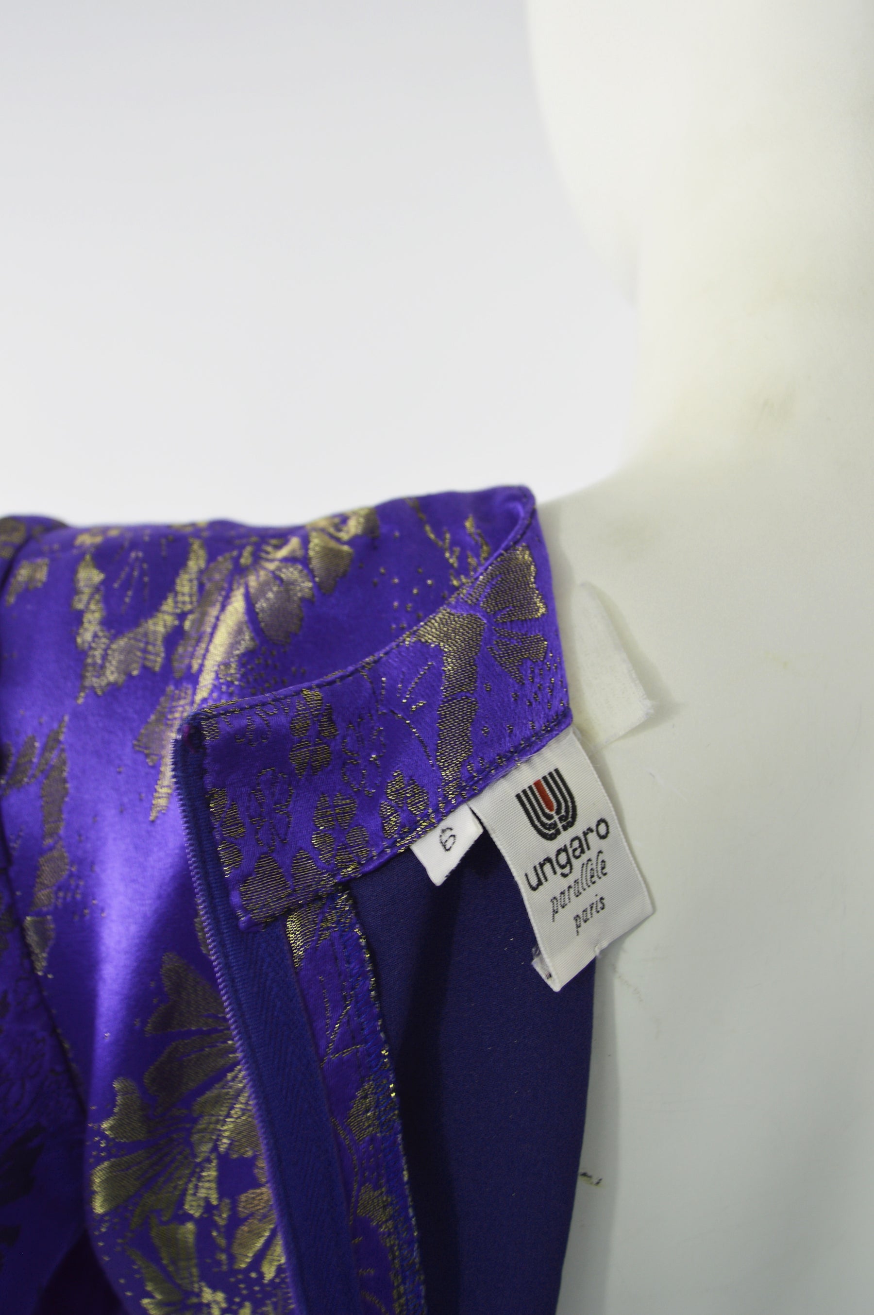 Preowned Blue & Gold Vintage Silk Party Dress, 1980s