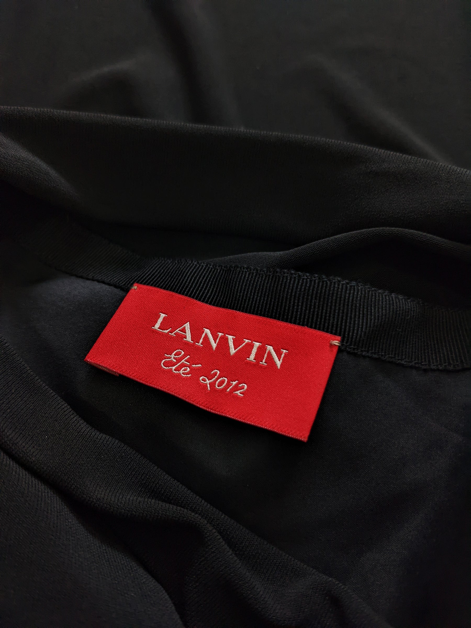 Lanvin Preowned Black Draped One Shoulder Asymmetrical Dress, Spring 2014