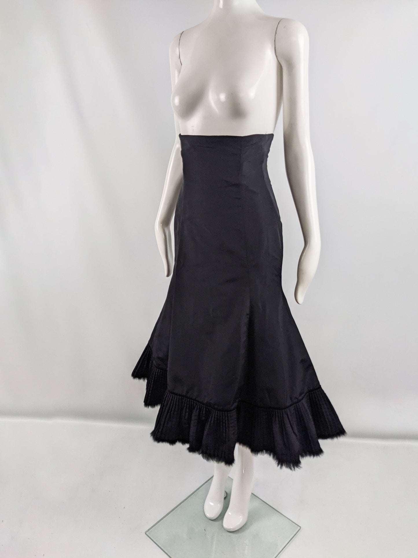 Preowned Black Ultra High Waist Structured Mermaid Skirt, A/W 2005