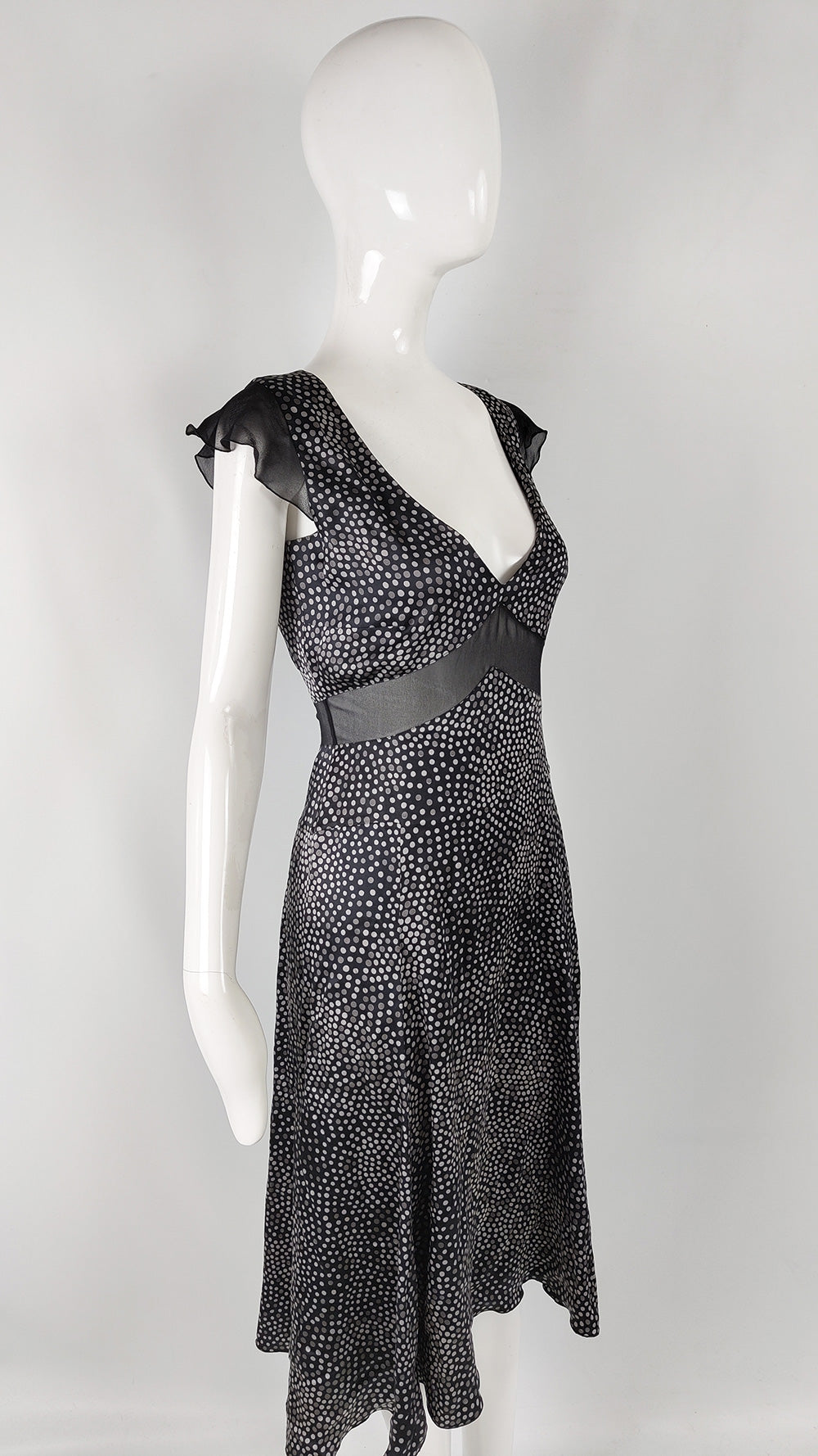 Emporio Armani Vintage Pure Silk Sheer Waist Dress, A/W 2004