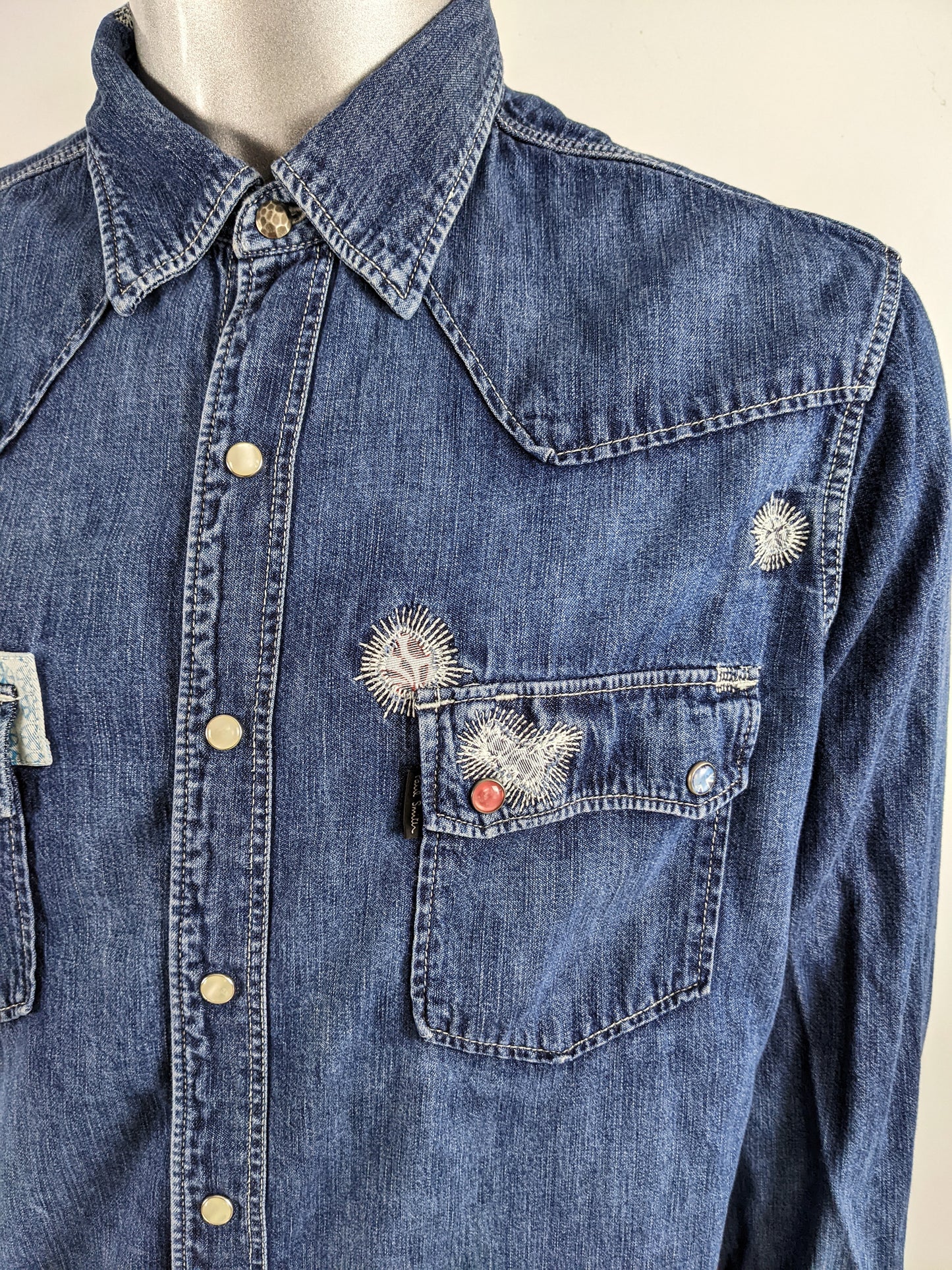 Red Ear by Paul Smith Vintage Mens Denim Shirt, 1990s