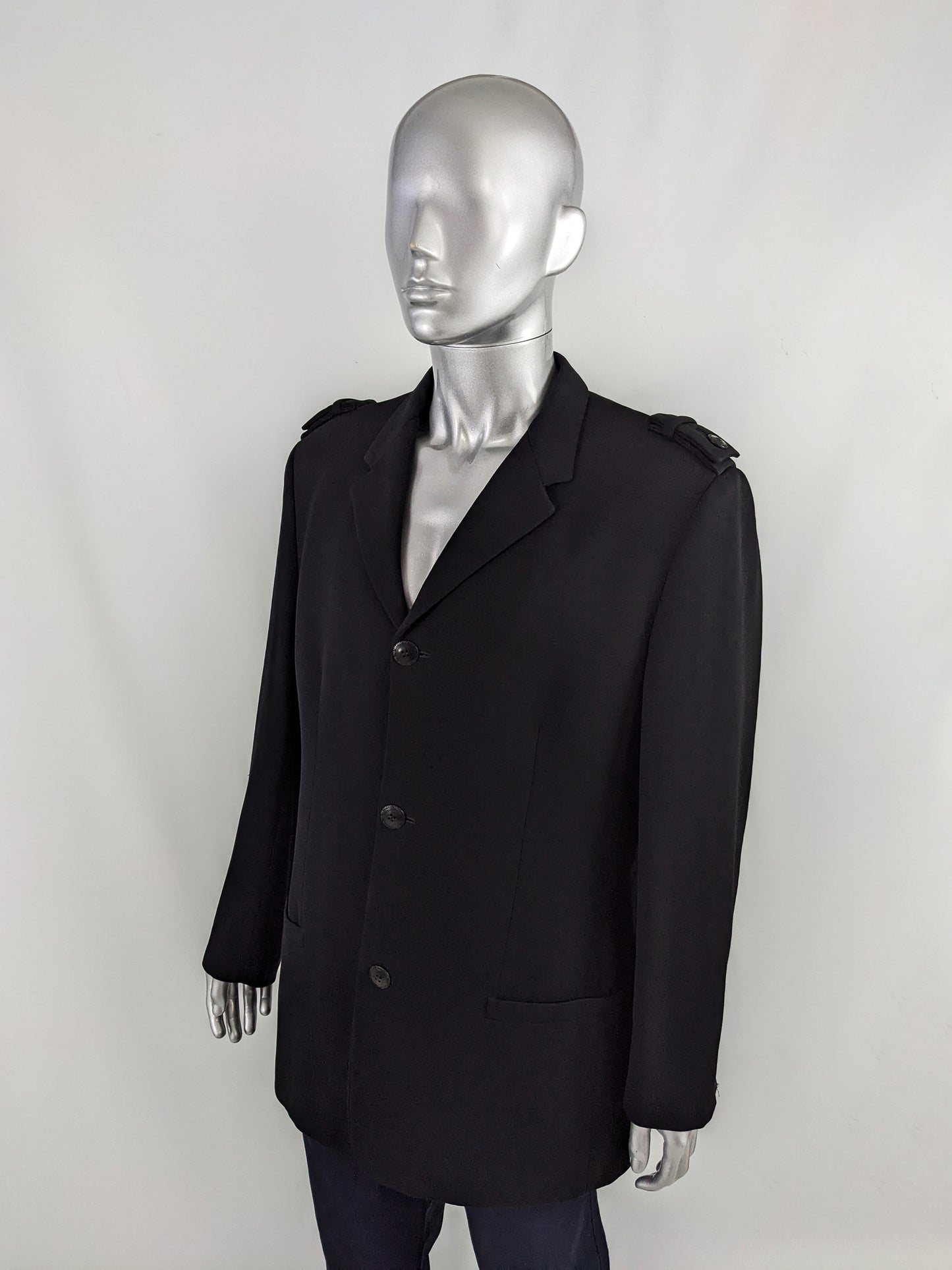 Gianni Versace Vintage Mens Epaulette Military Style Jacket, 1990s