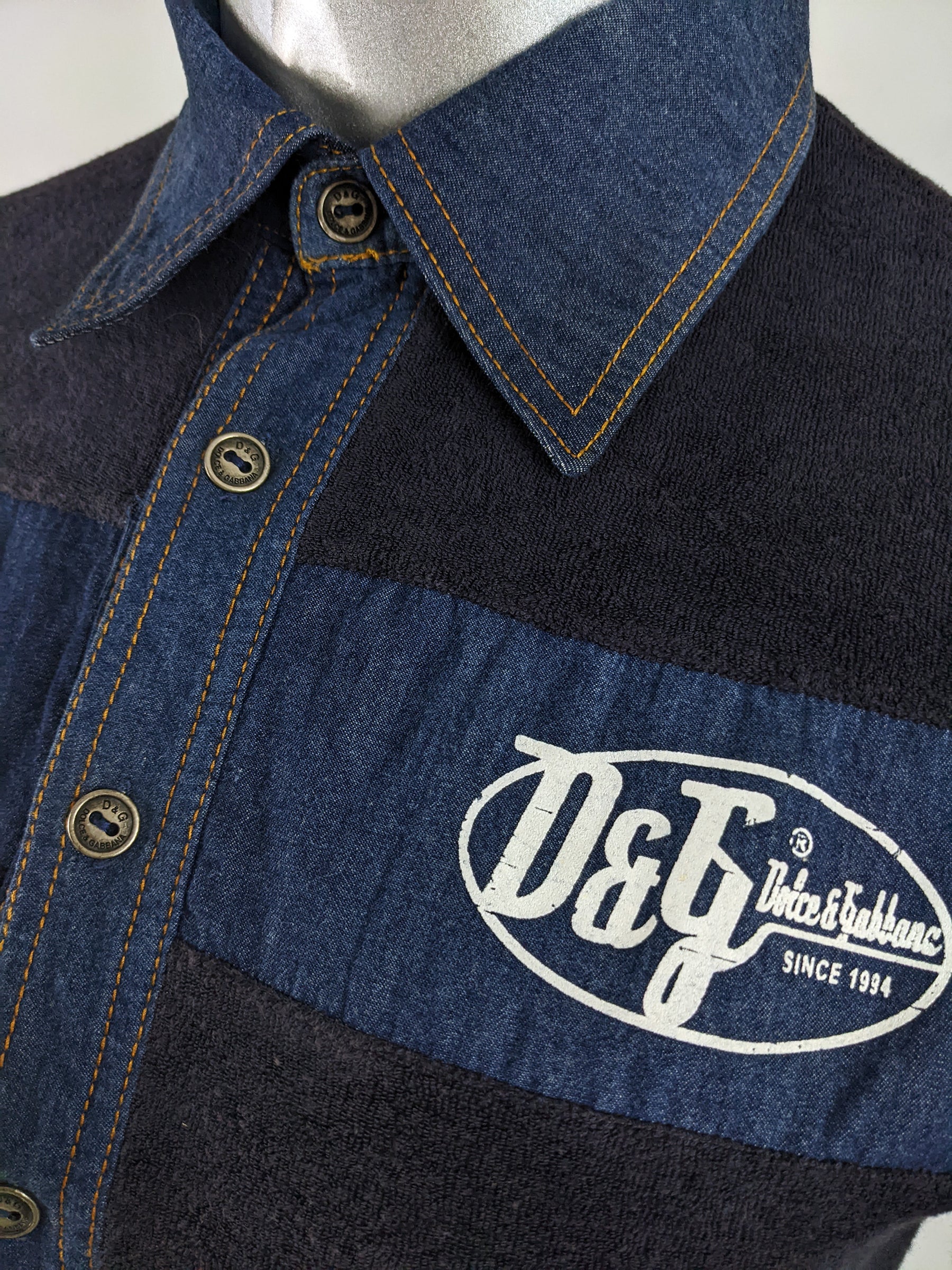 Dolce & Gabbana D&G Vintage Mens Velour Shirt, 2000s