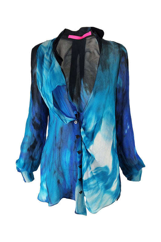 Emanuel Ungaro Vintage Sheer Silk Chiffon Blouse