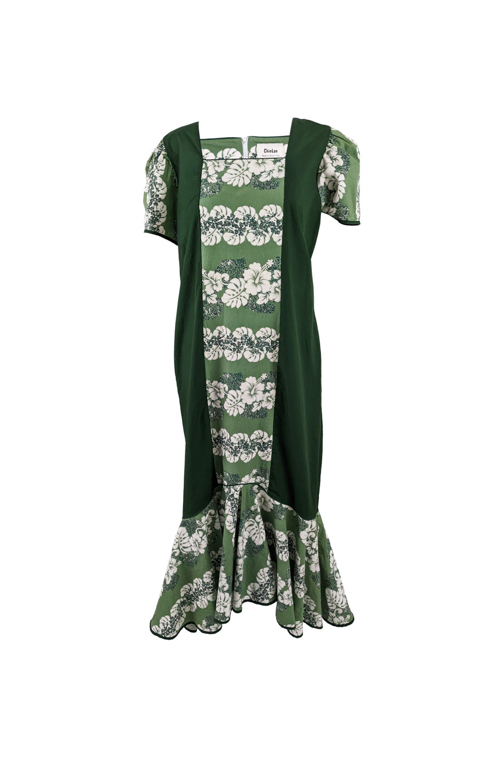 Vintage Green Oversized Hawaiian Muu Muu Dress, 1970s