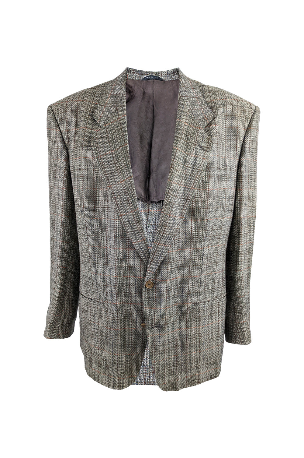 Missoni Vintage Mens Green Linen, Silk & Wool Tweed Blazer, 1980s