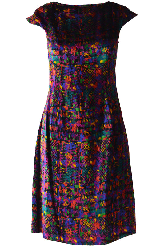 Vintage Patterned Velvet Dress, 1990s