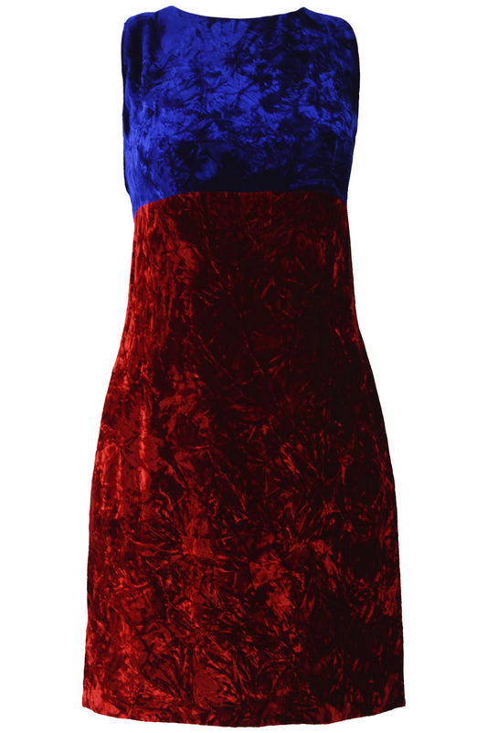 Red & Blue Velvet Dress, 1990s