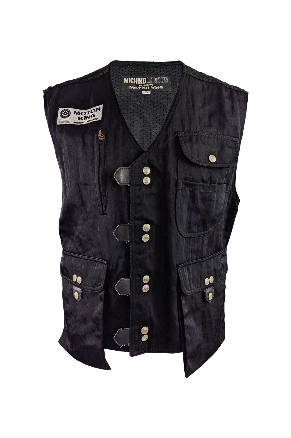 Mens Vintage Motorking Sleeveless Jacket Tactical Vest, 1990s