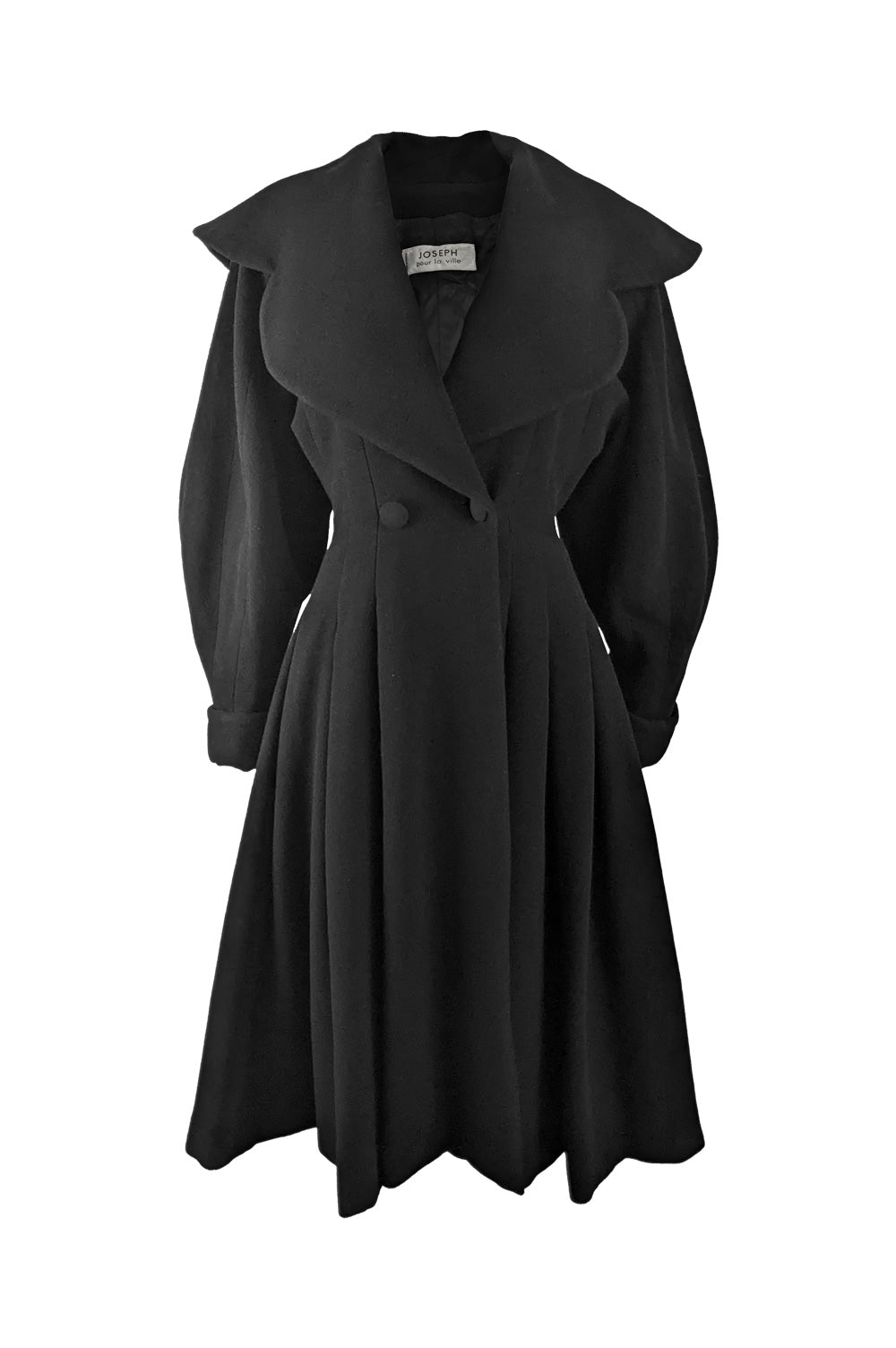 Joseph Vintage Black Pure Wool Victorian Style Riding Coat, 1980s