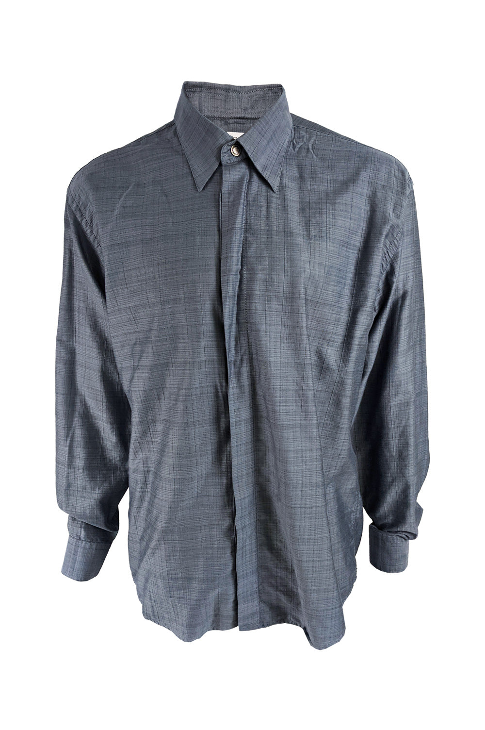 Vintage Mens Slub Cotton Detachable Collar Shirt, 1990s