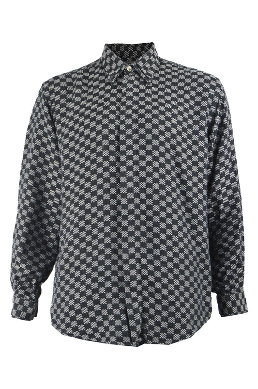 Men's Vintage Woven Cotton Layered Collar Shirt, 1990s